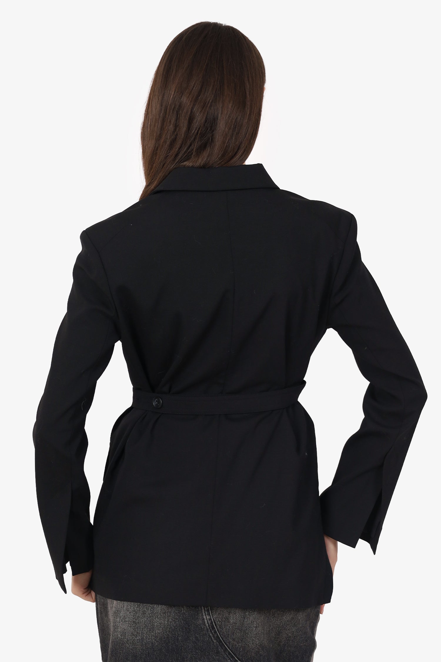 Jacquemus Black Wool Scrunched Detail Blazer Size 36