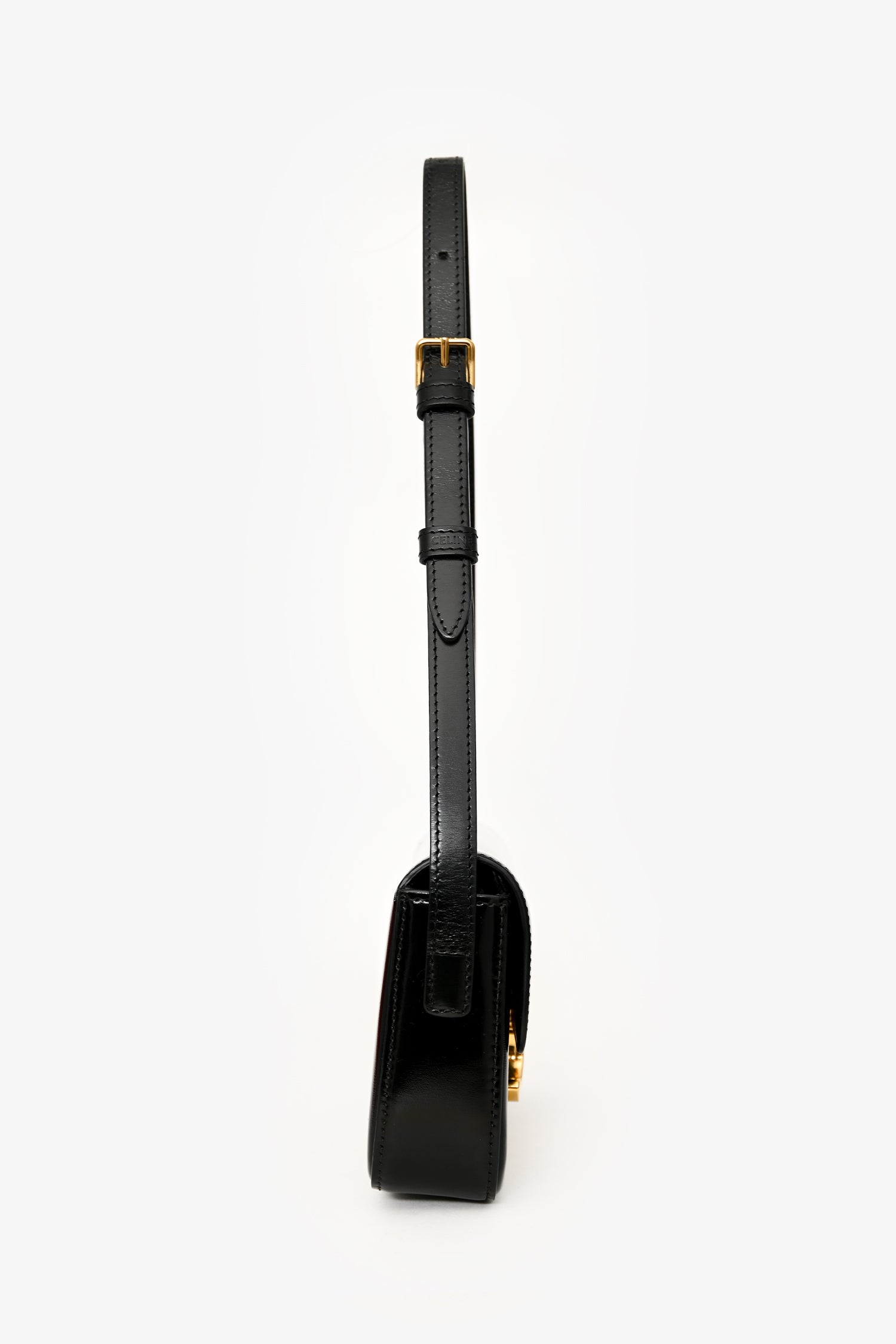 Celine Black Leather Claude Triomphe Shoulder Bag