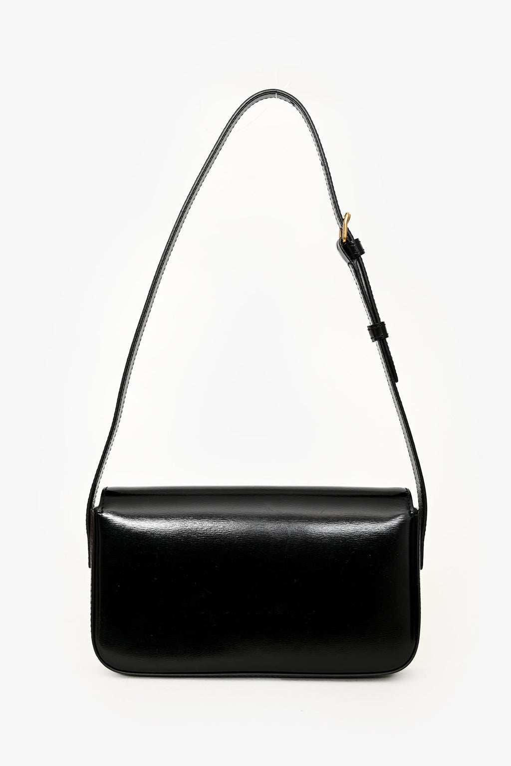 Celine Black Leather Claude Triomphe Shoulder Bag