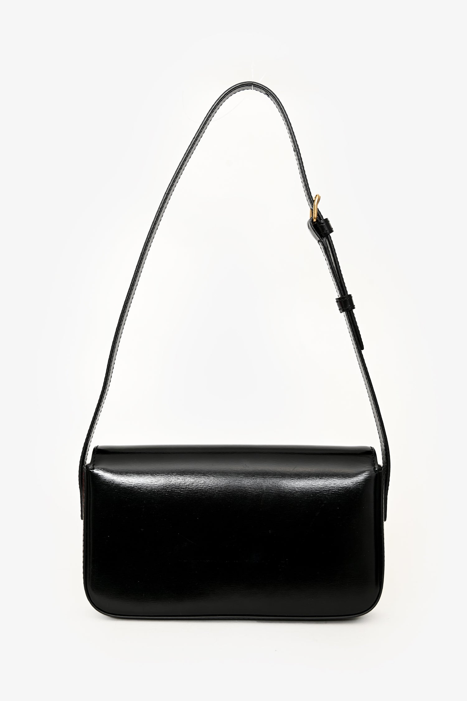 Celine Black Leather Claude Triomphe Shoulder Bag