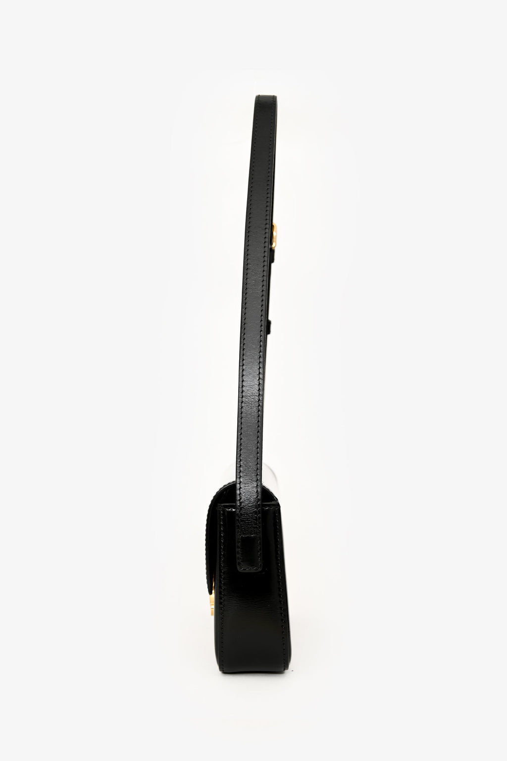 Celine Black Leather Claude Triomphe Shoulder Bag