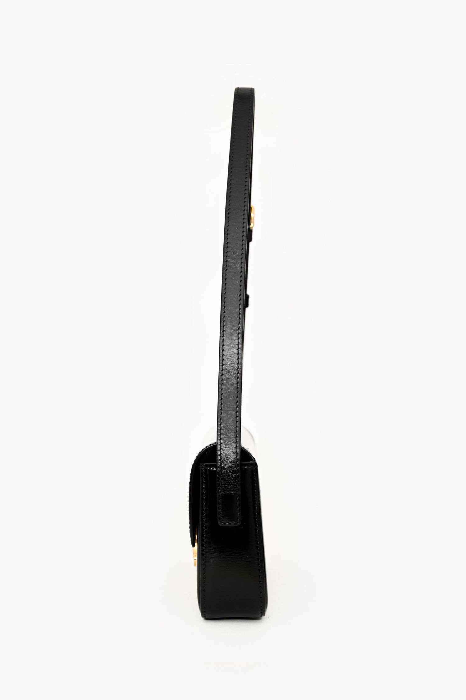 Celine Black Leather Claude Triomphe Shoulder Bag