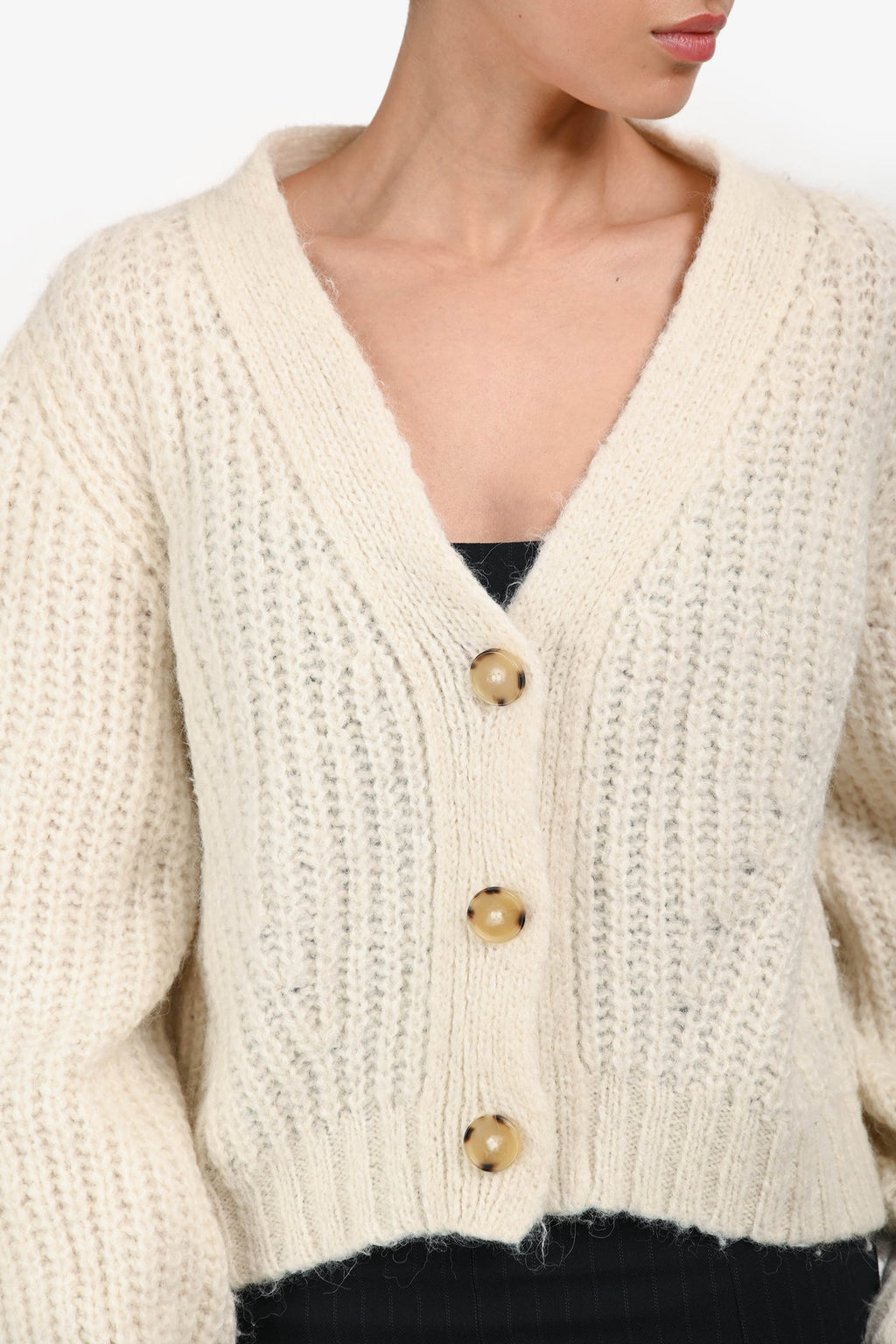 Eleven Six Cream Alpaca Blend igan Sweater Size M/L