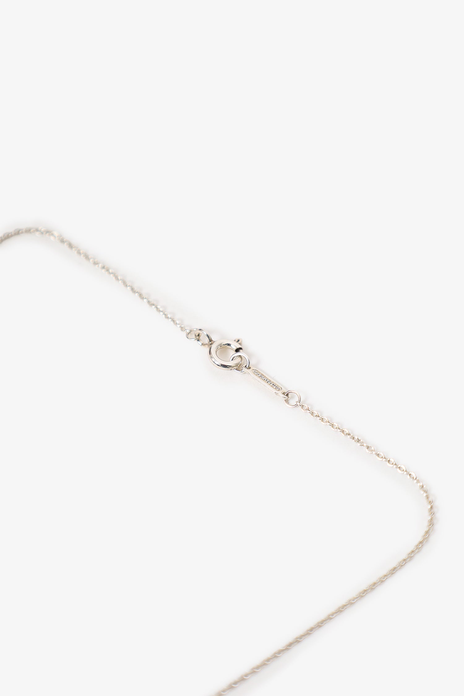 Tiffany & Co. Sterling Silver Blue Double Heart Tag Pendant Necklace