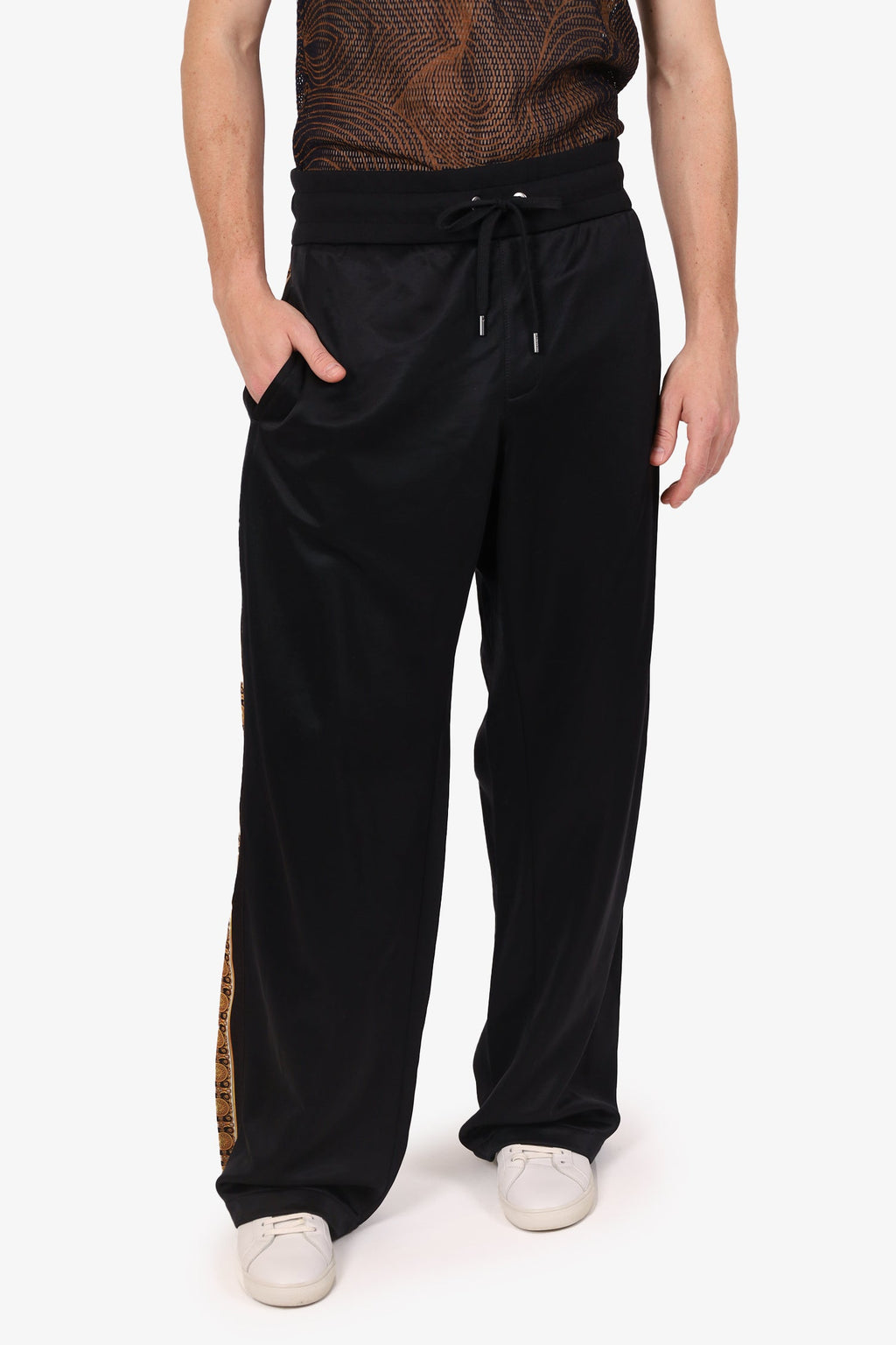 Versace Black Barocco Logo Track Pants Size XXL Mens
