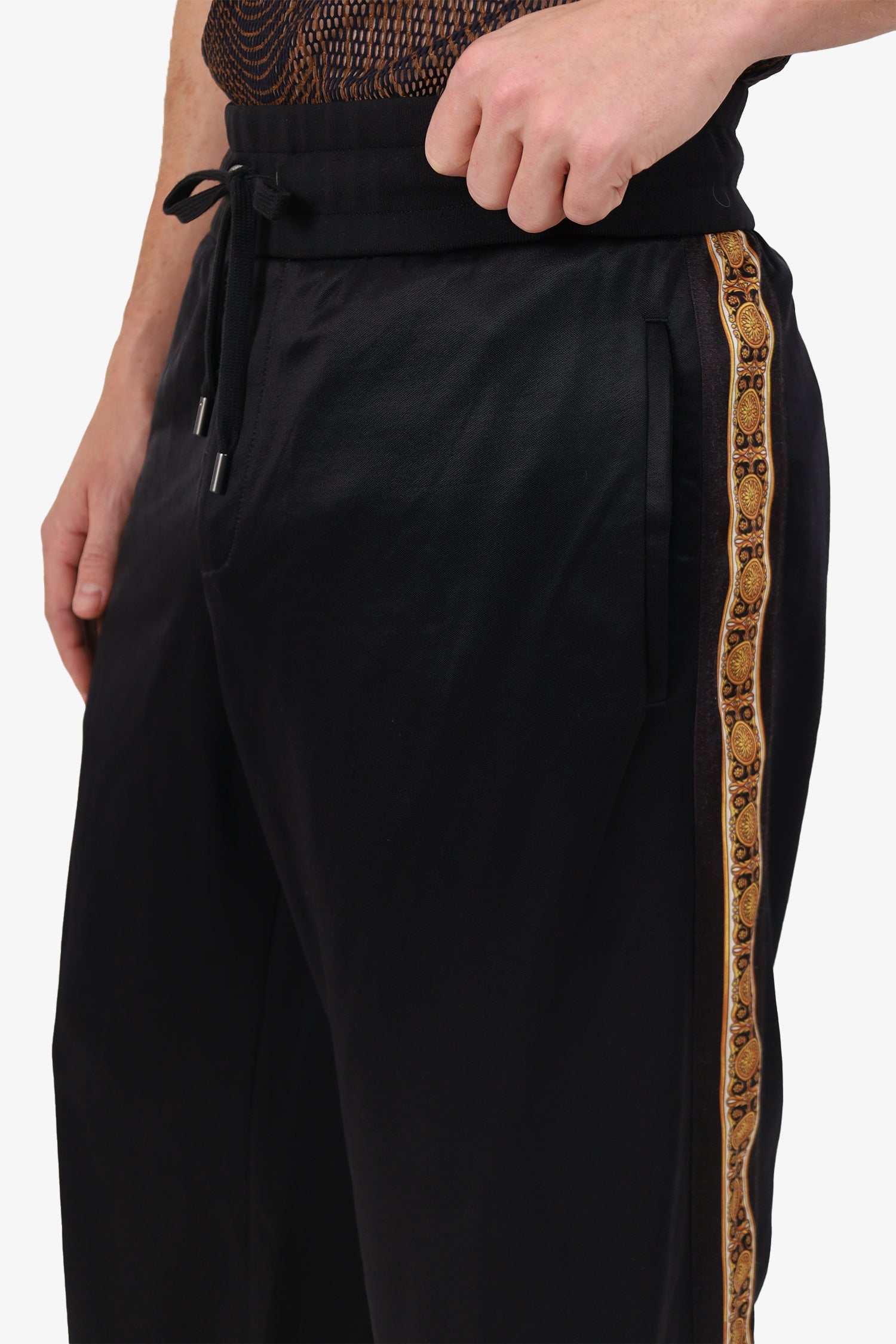 Versace Black Barocco Logo Track Pants Size XXL Mens