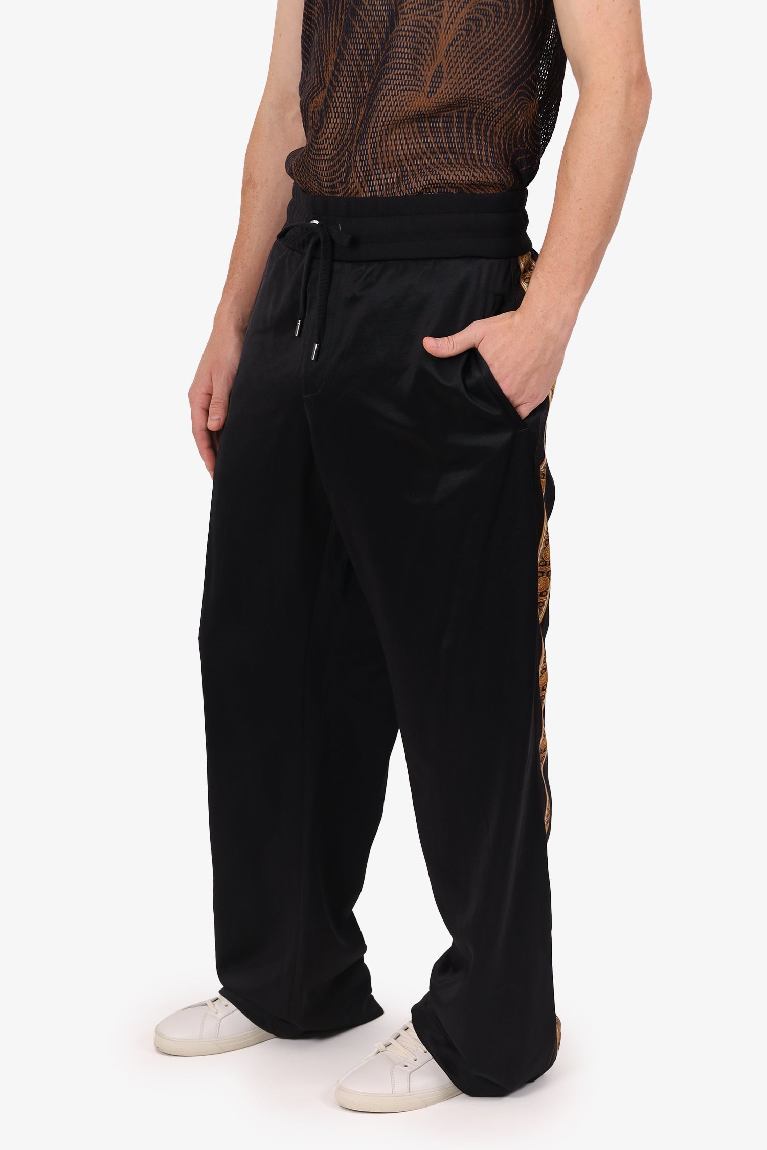 Versace Black Barocco Logo Track Pants Size XXL Mens