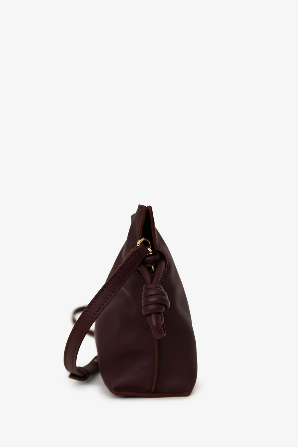 Loewe Burgundy Leather Flamenco Mini Leather Clutch with Strap