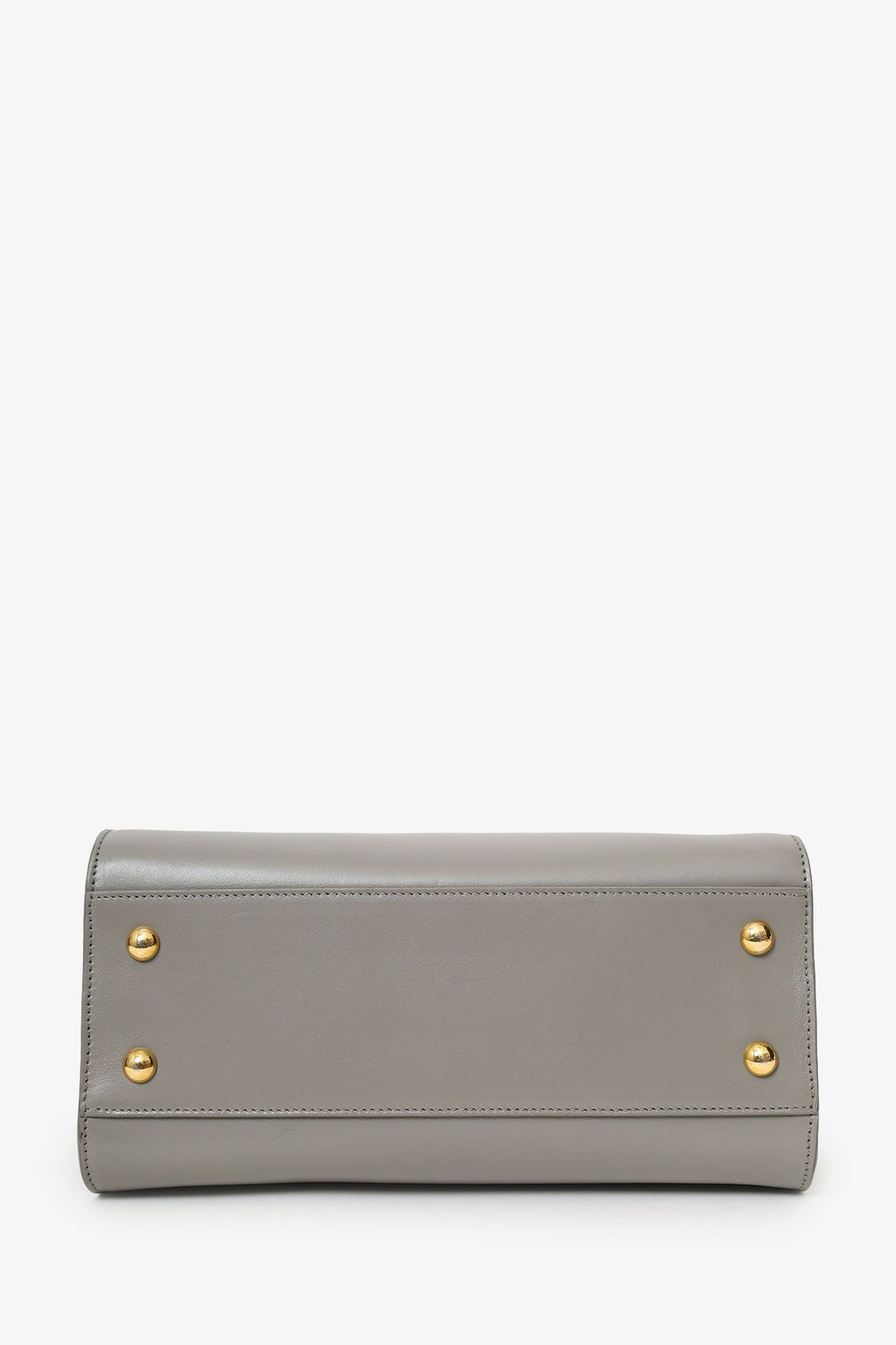 Saint Laurent Grey Leather Baby YSL Cabas Top Handle With Strap