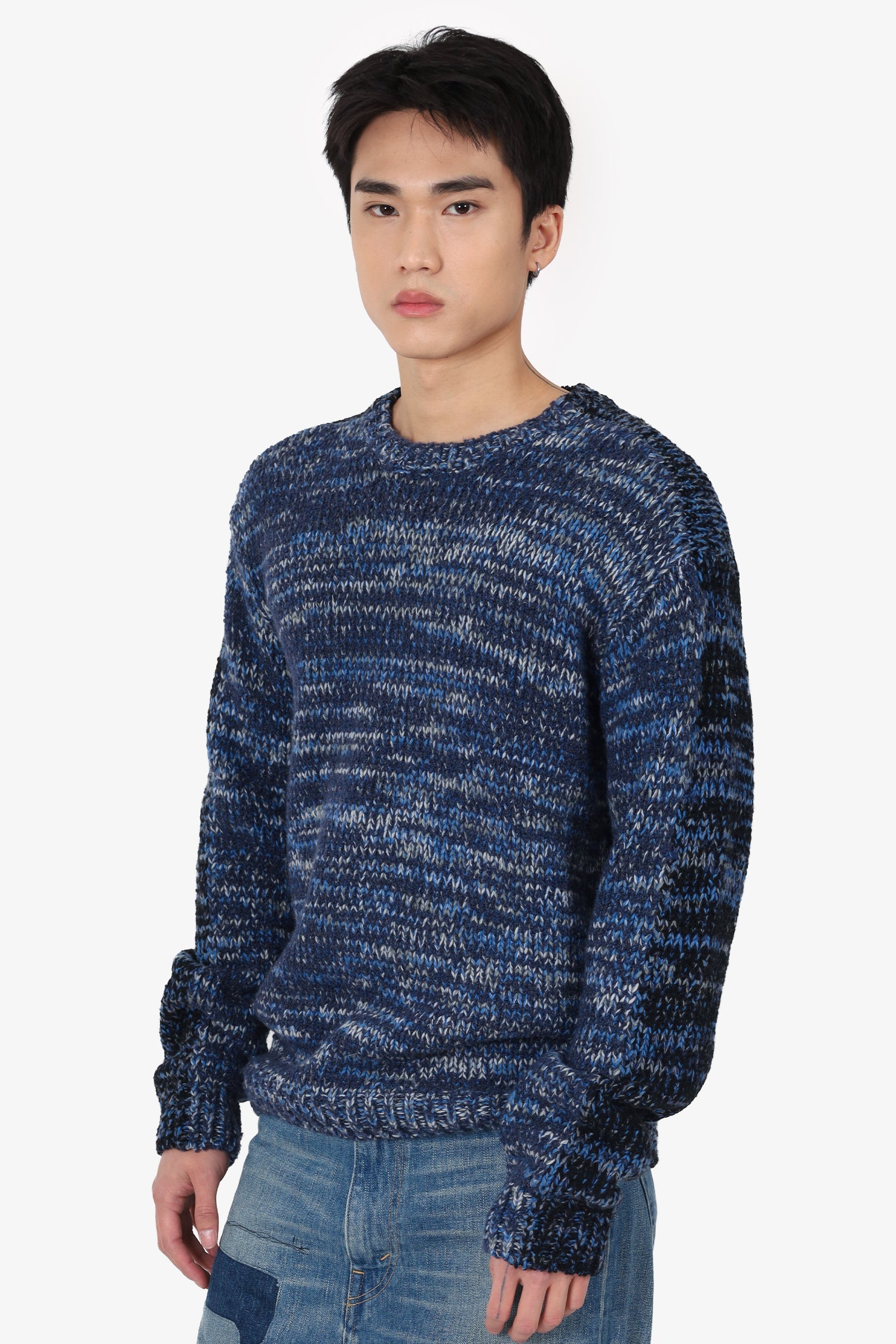 Hermès Blue Wool/Cashmere Knit Sweater Size L Mens