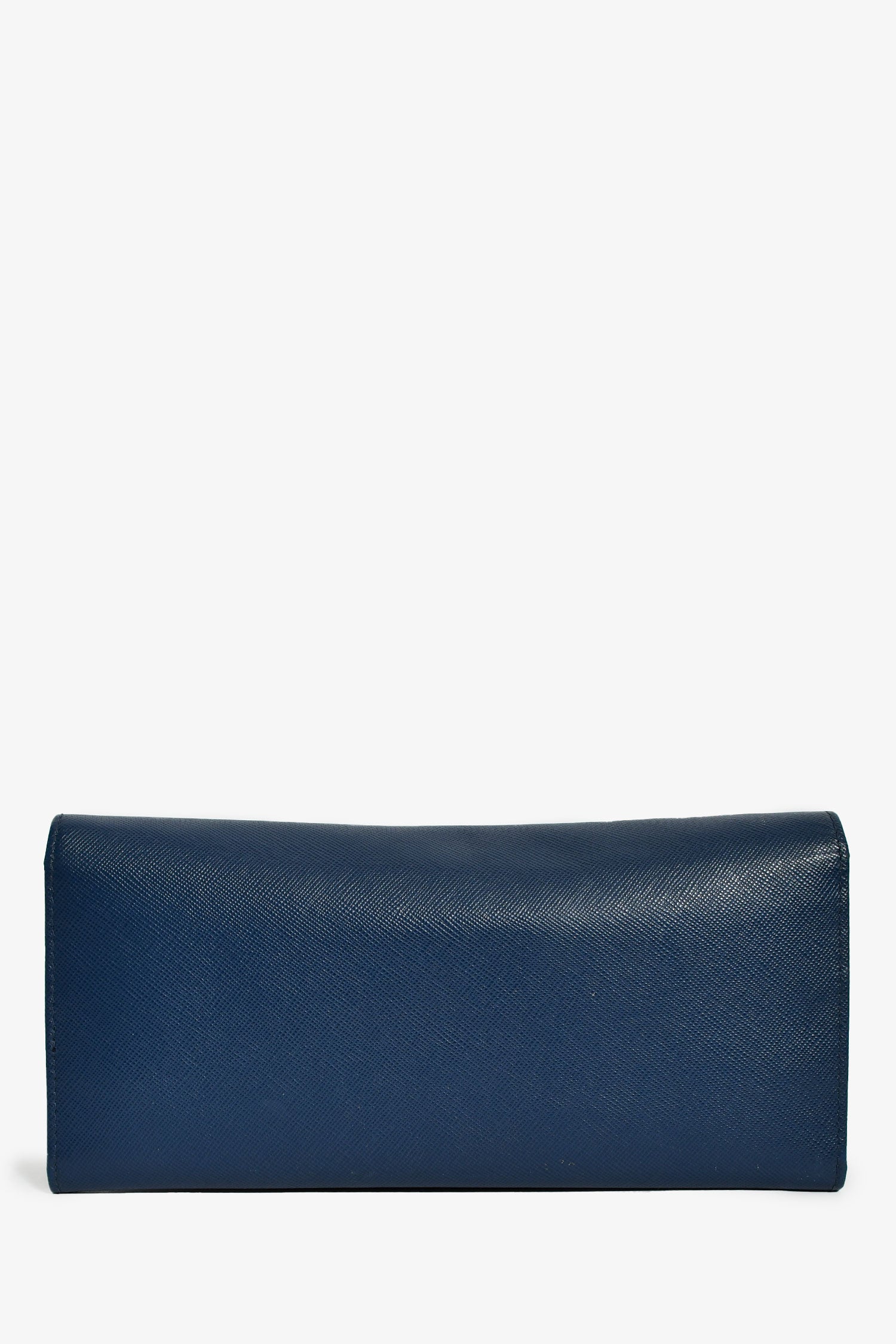 Prada Blue Saffiano Wallet On Chain