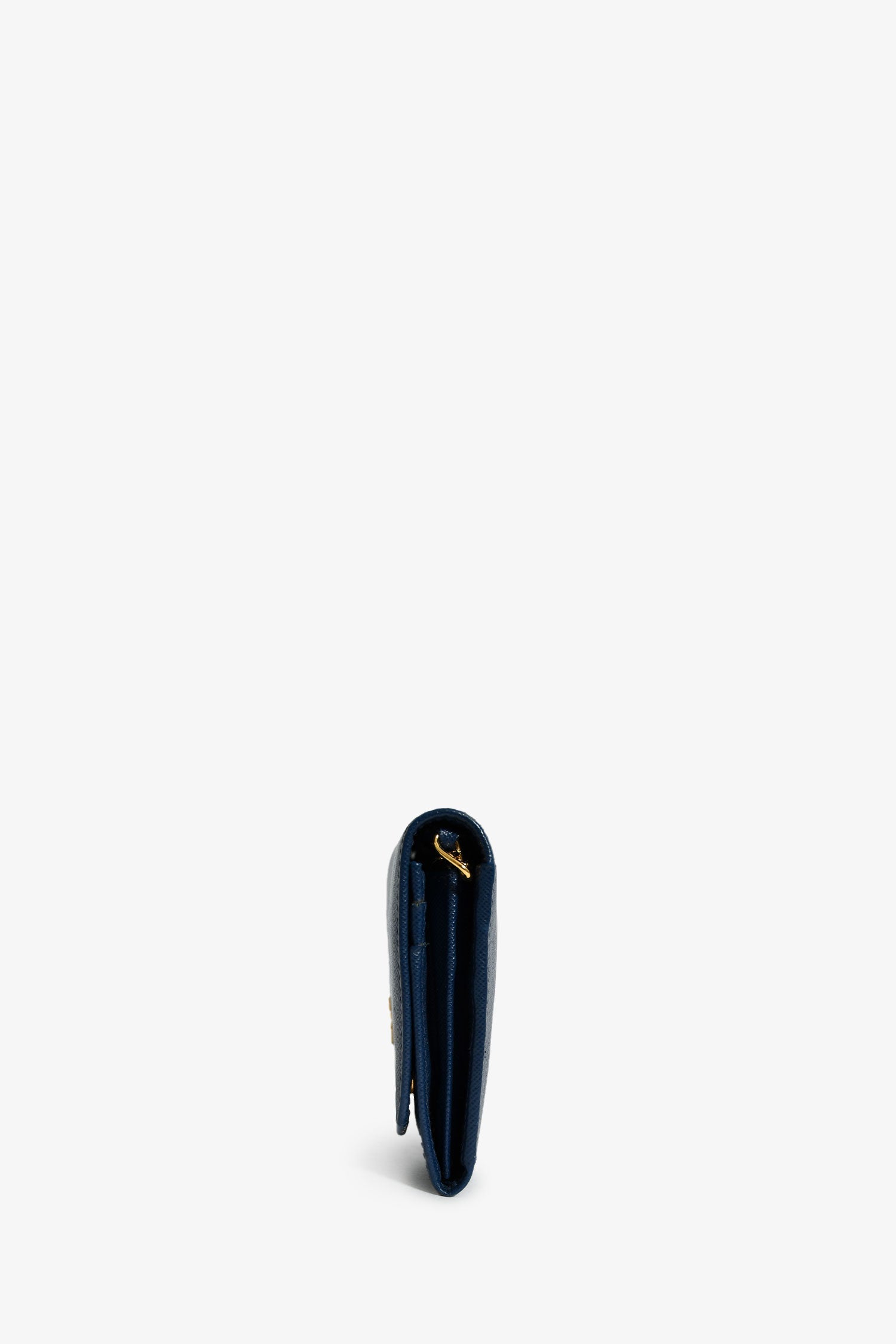 Prada Blue Saffiano Wallet On Chain