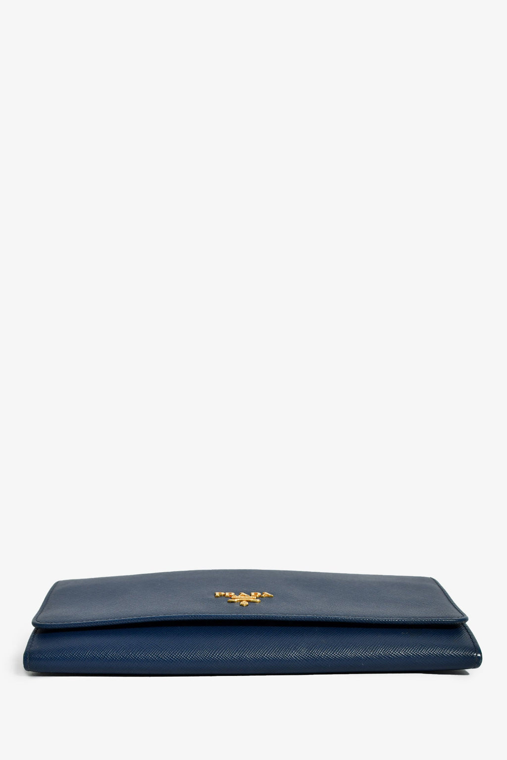 Prada Blue Saffiano Wallet On Chain