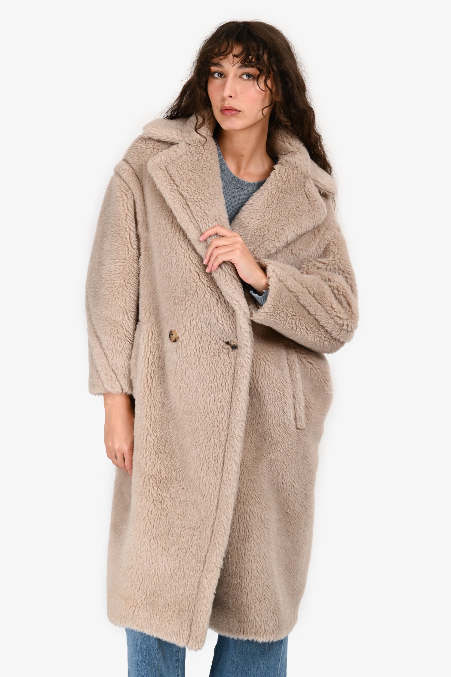 Max Mara Light Beige 'Teddy' Coat Size XS