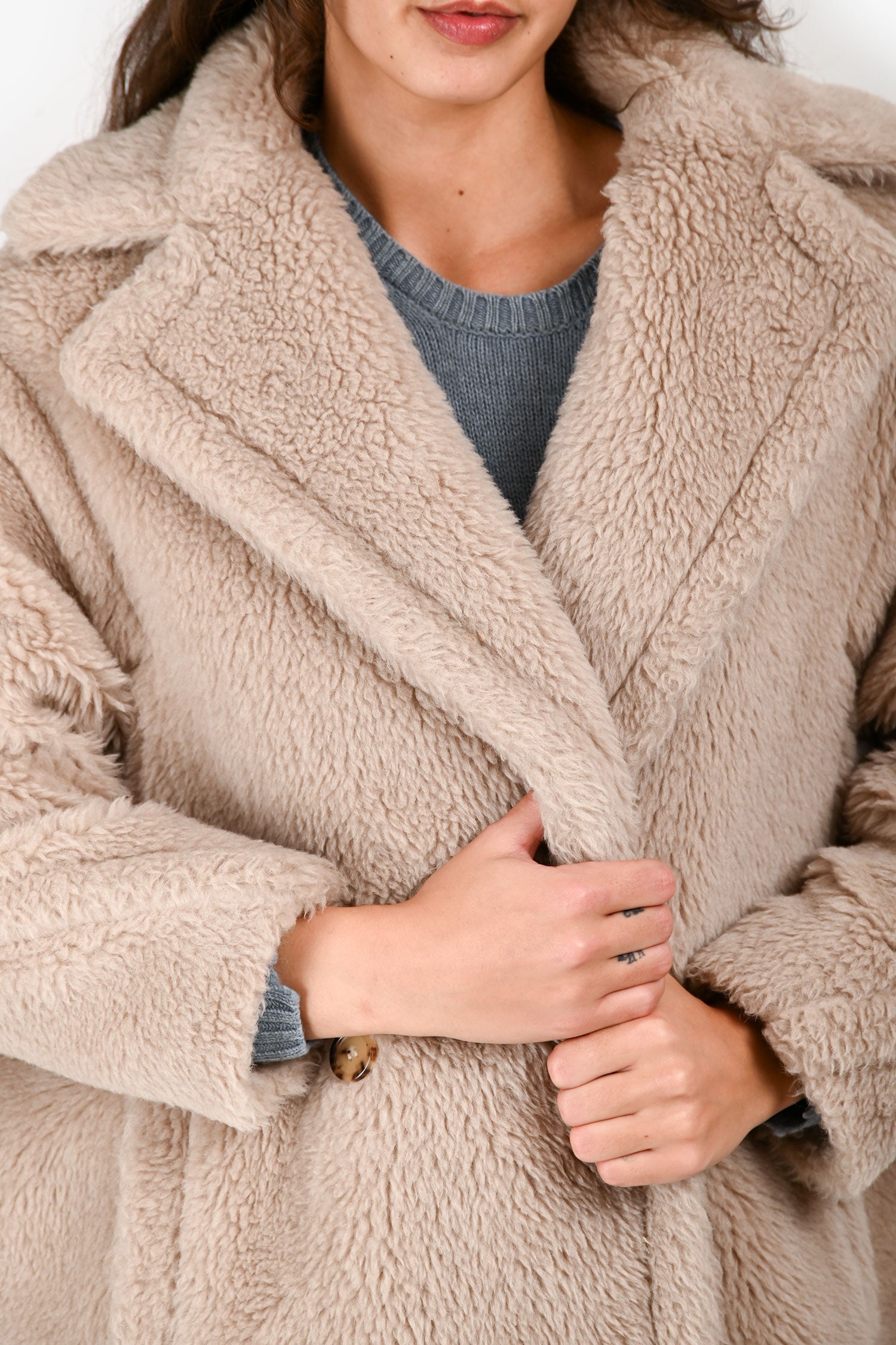 Max Mara Light Beige 'Teddy' Coat Size XS
