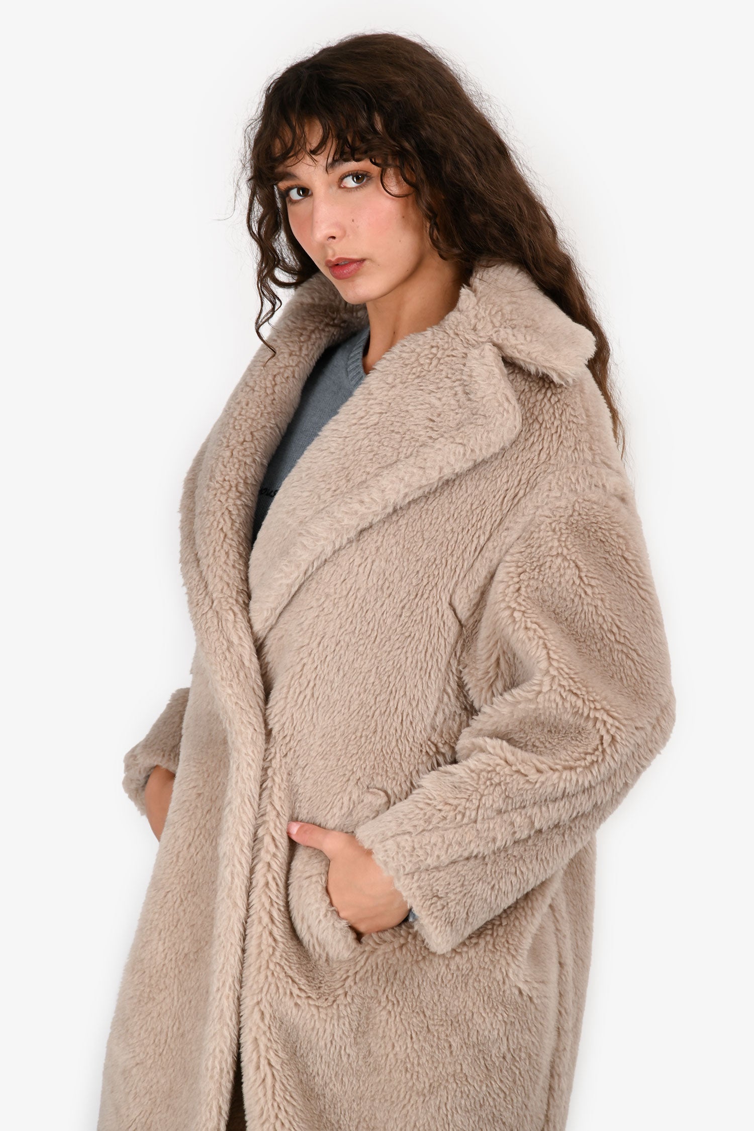 Max Mara Light Beige 'Teddy' Coat Size XS