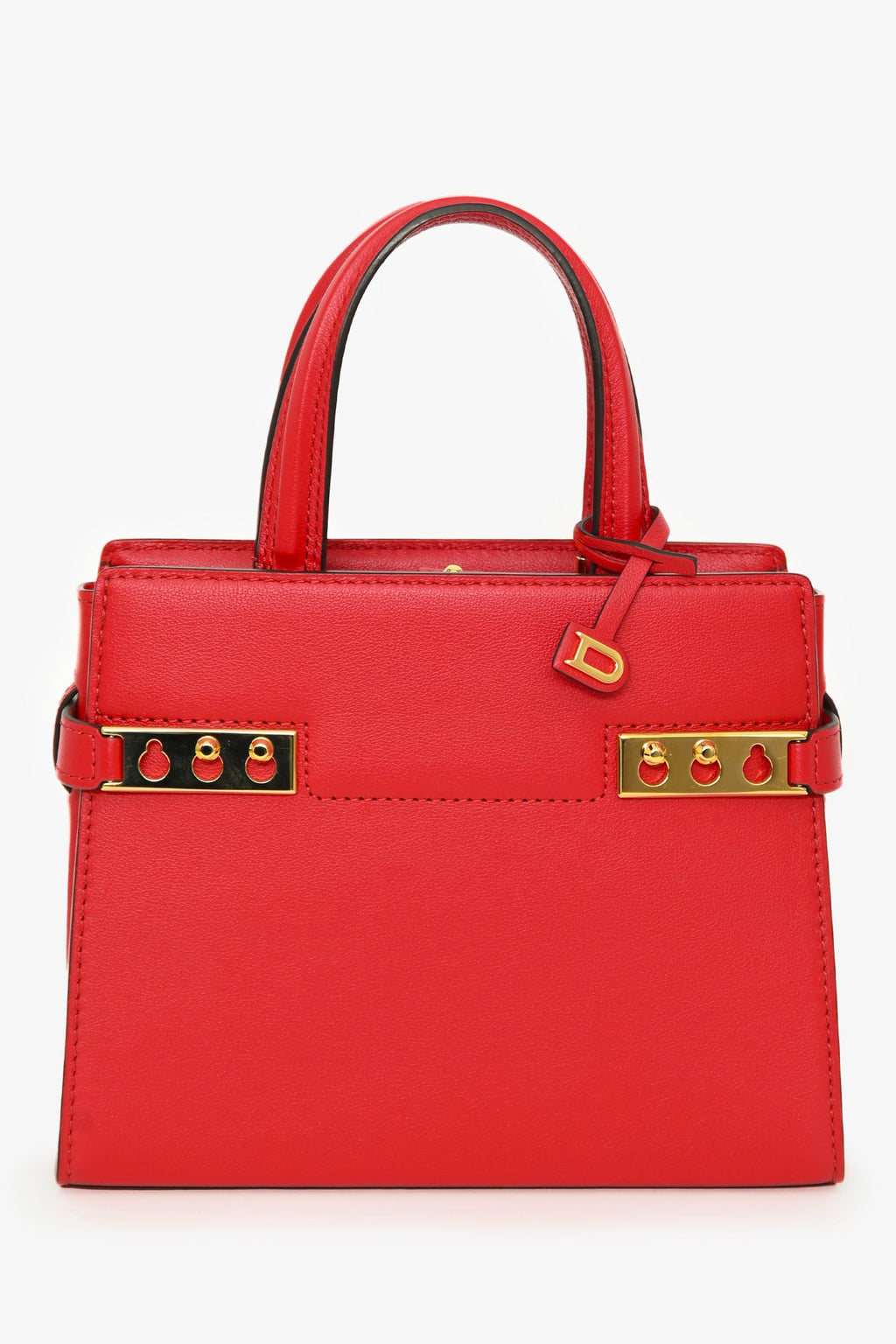 Delvaux Red Leather Tempete Crush PM Top Handle
