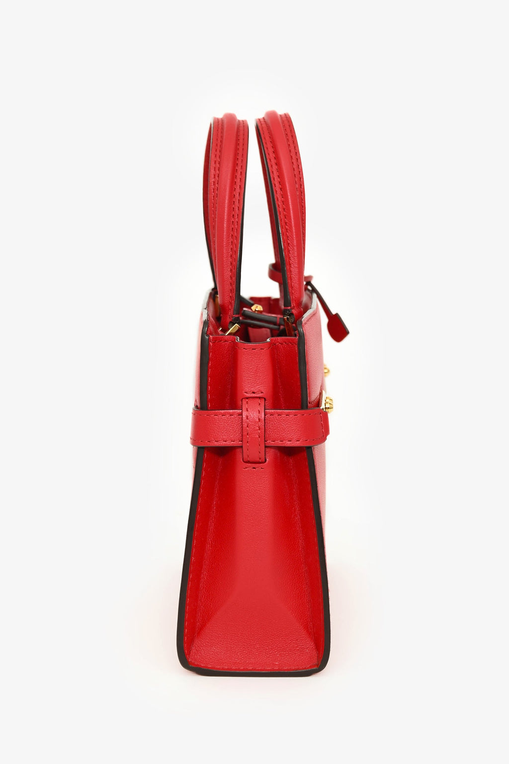 Delvaux Red Leather Tempete Crush PM Top Handle