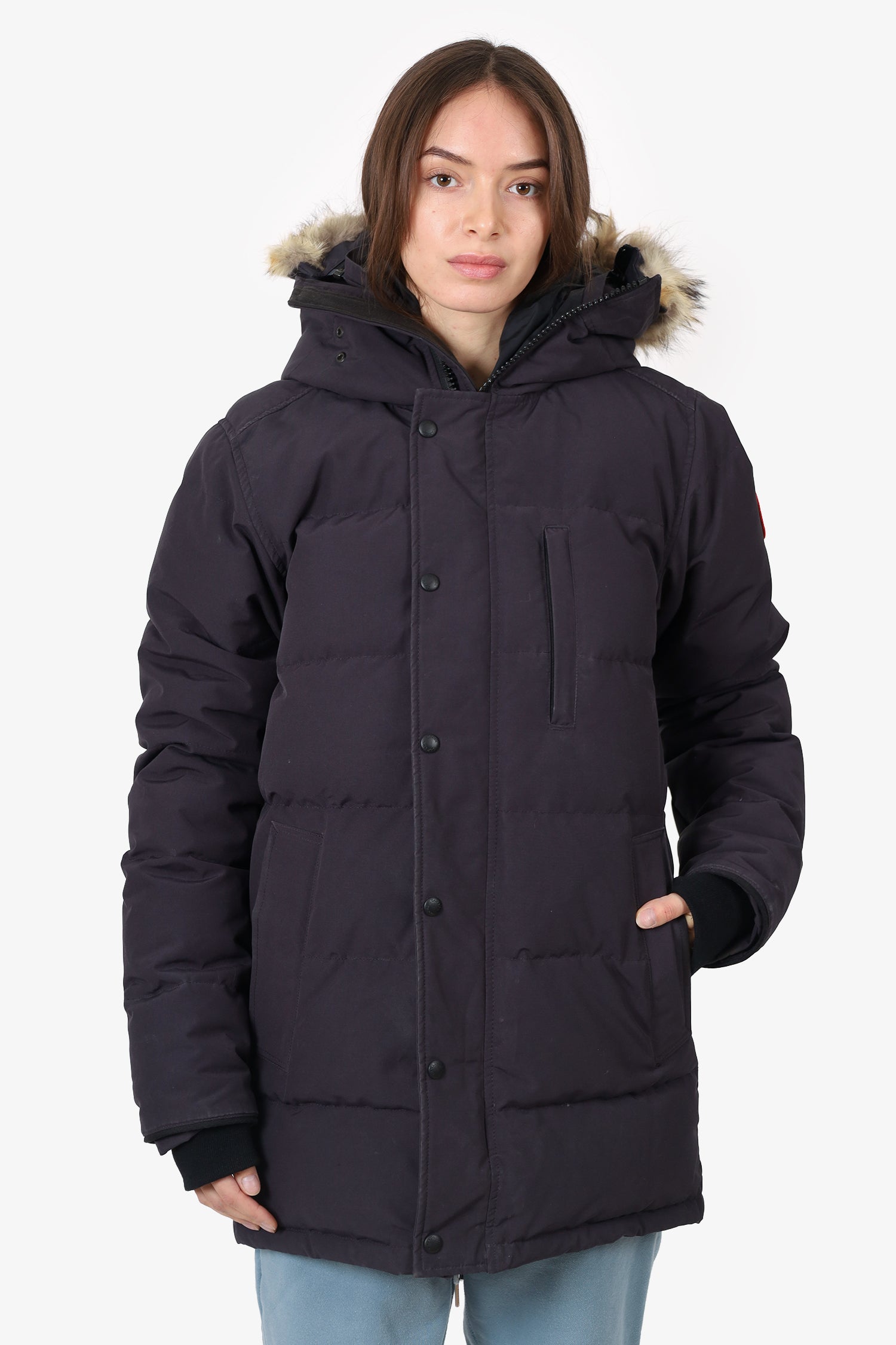 Canada Goose Black Carson Heritage Parka With Fur Hood Size S