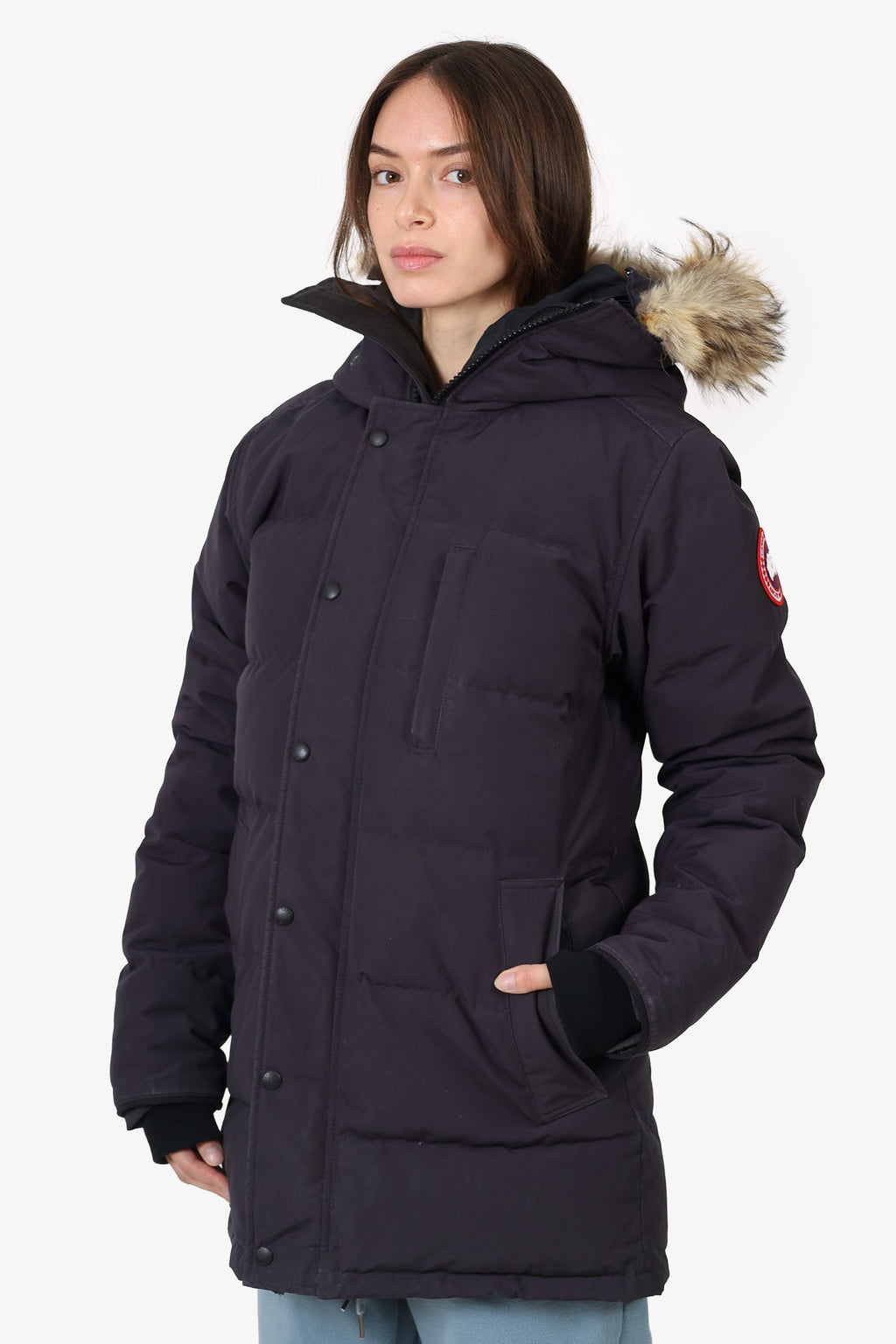 Canada Goose Black Carson Heritage Parka With Fur Hood Size S