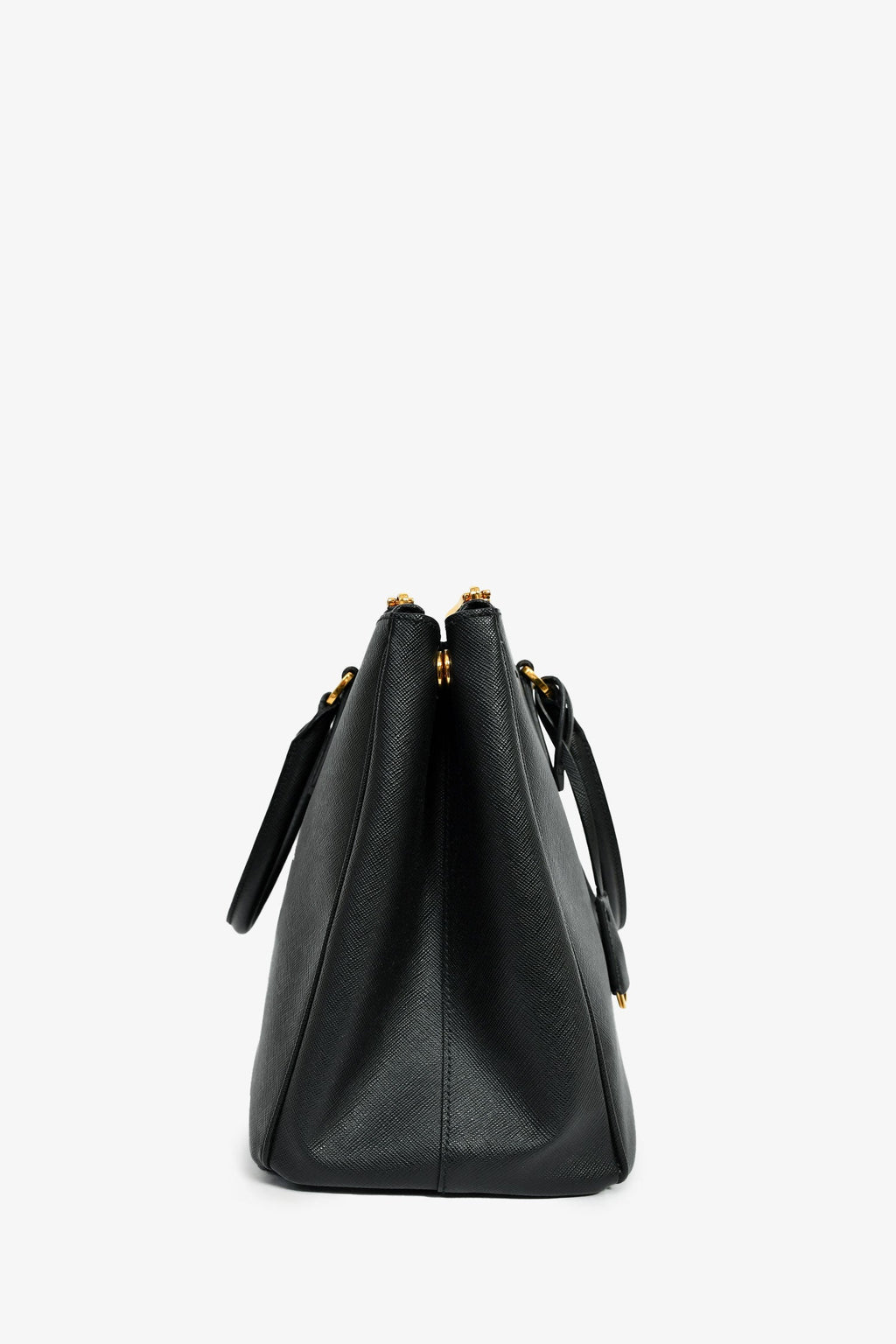 Prada Black Saffiano Leather Double Zip Tote