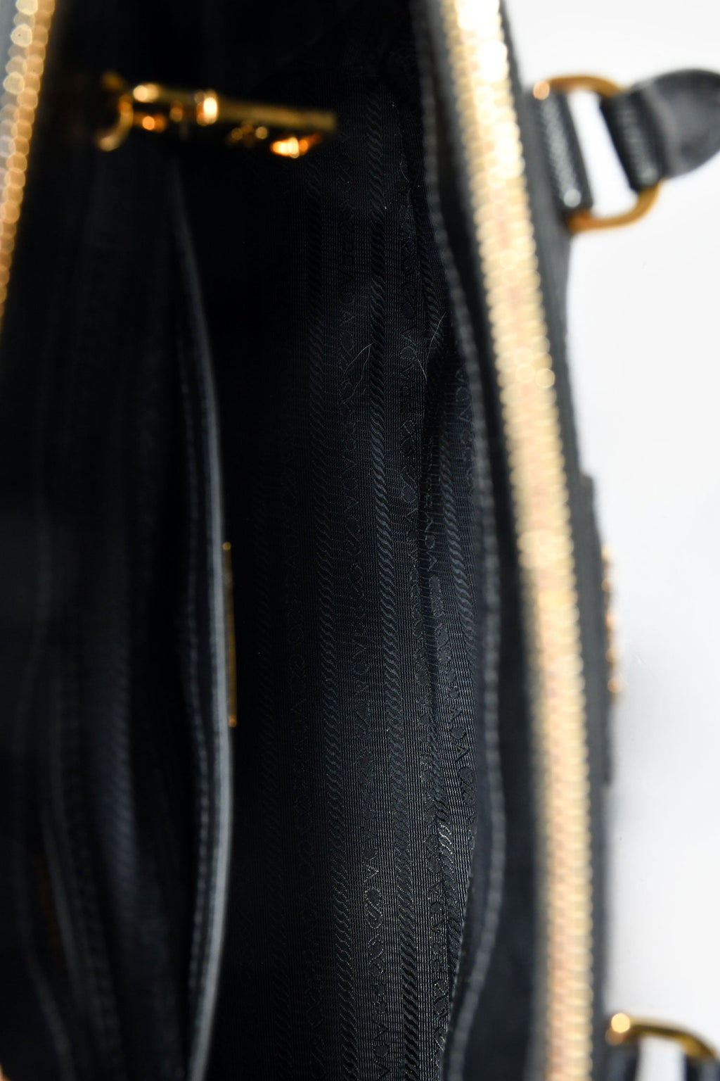 Prada Black Saffiano Leather Double Zip Tote