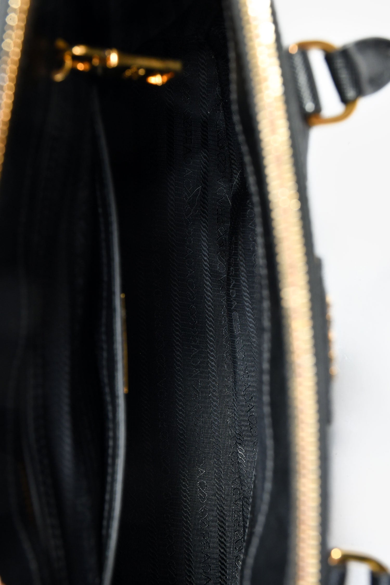 Prada Black Saffiano Leather Double Zip Tote