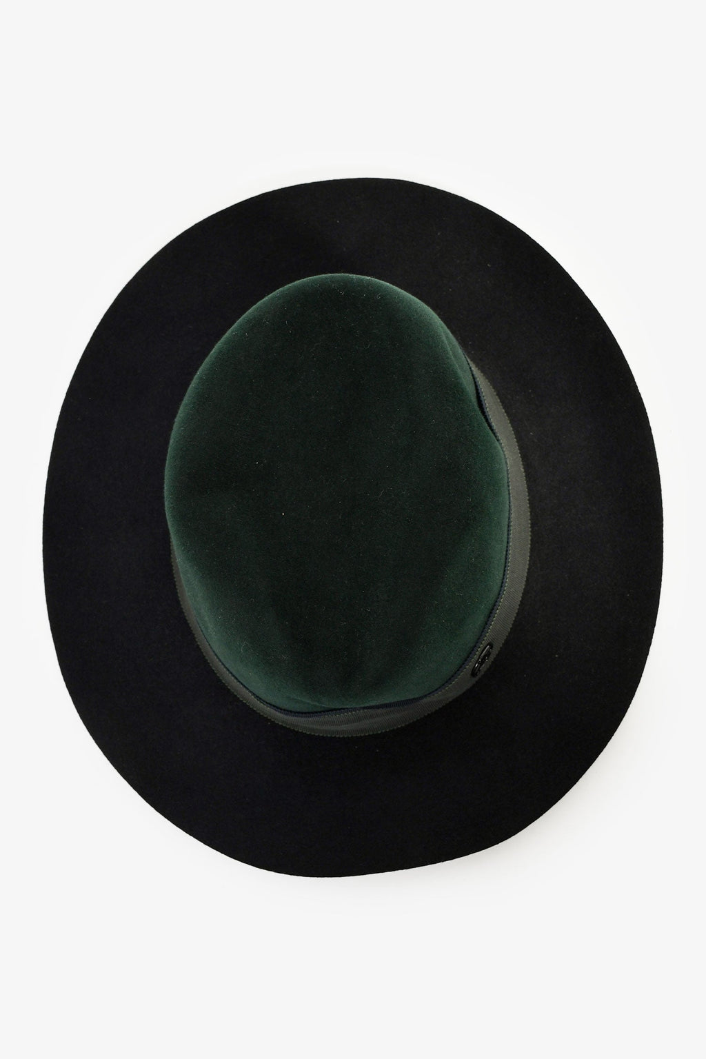 Maison Michel Blue/Green Felt Wide Brim Hat Size L