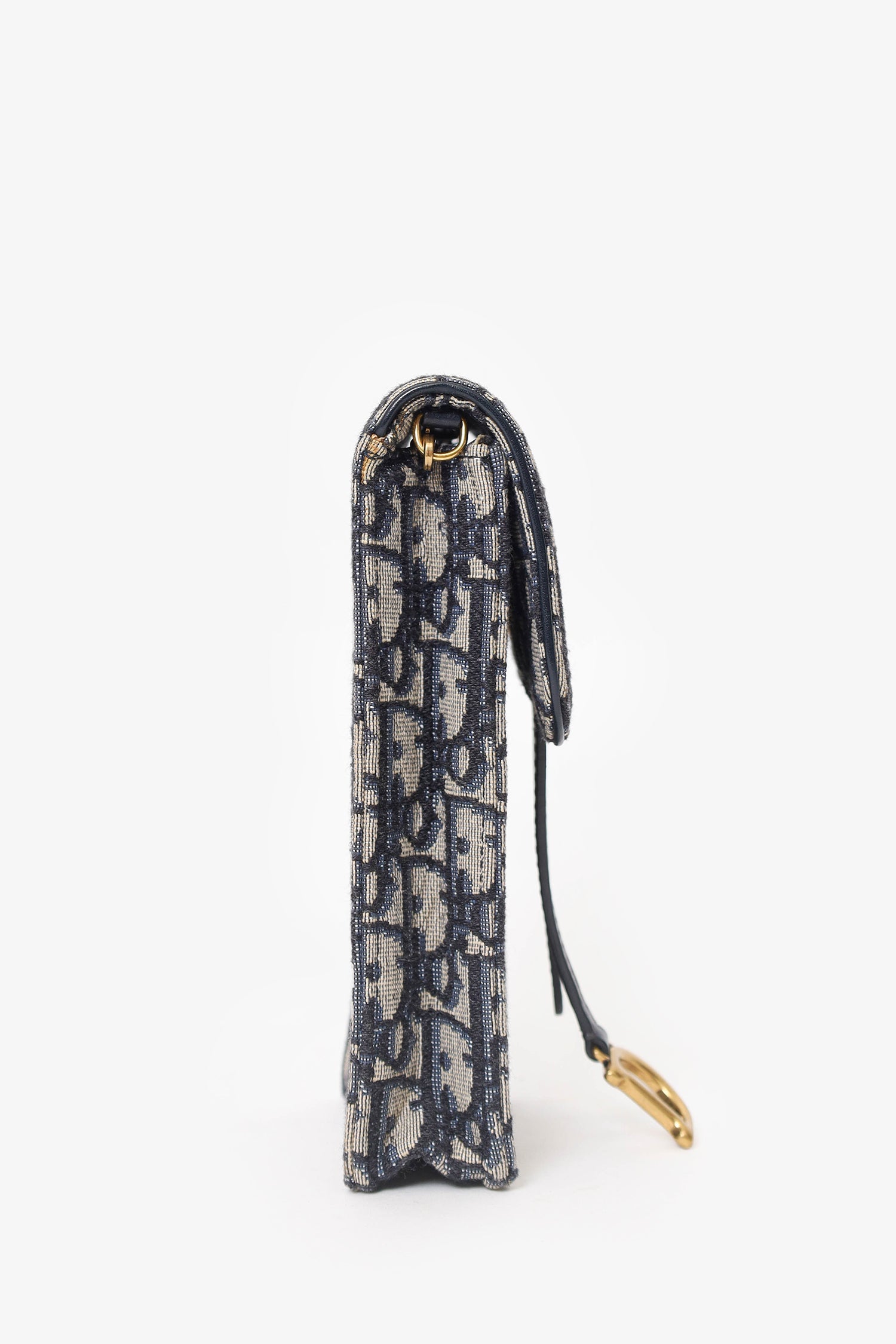 Christian Dior Blue Logo Saddle Pouch