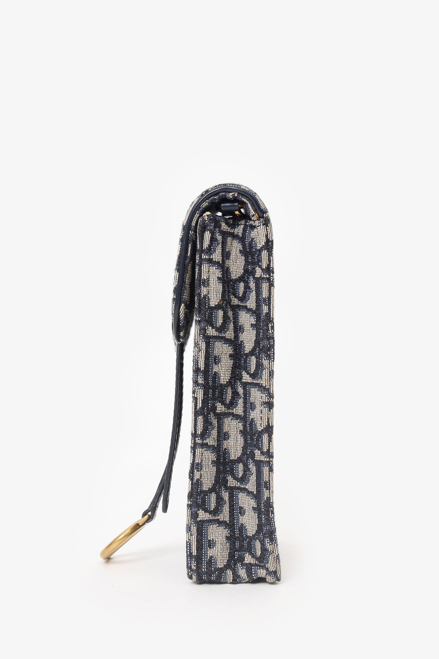 Christian Dior Blue Logo Saddle Pouch
