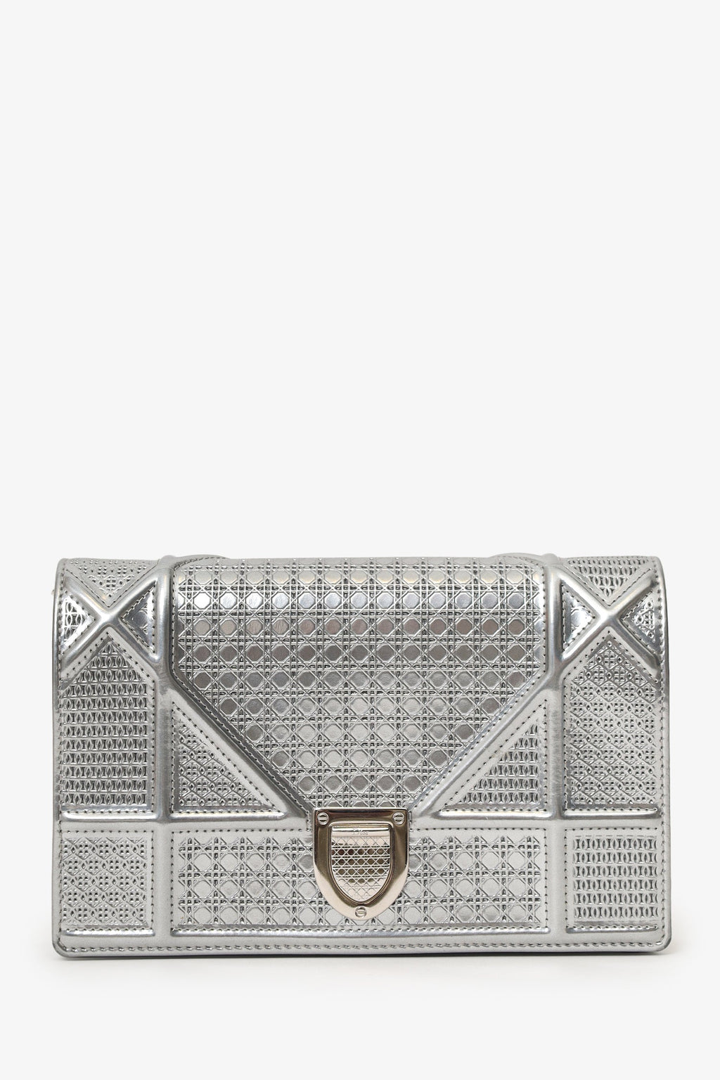Christian Dior Silver Diorama Wallet on Chain