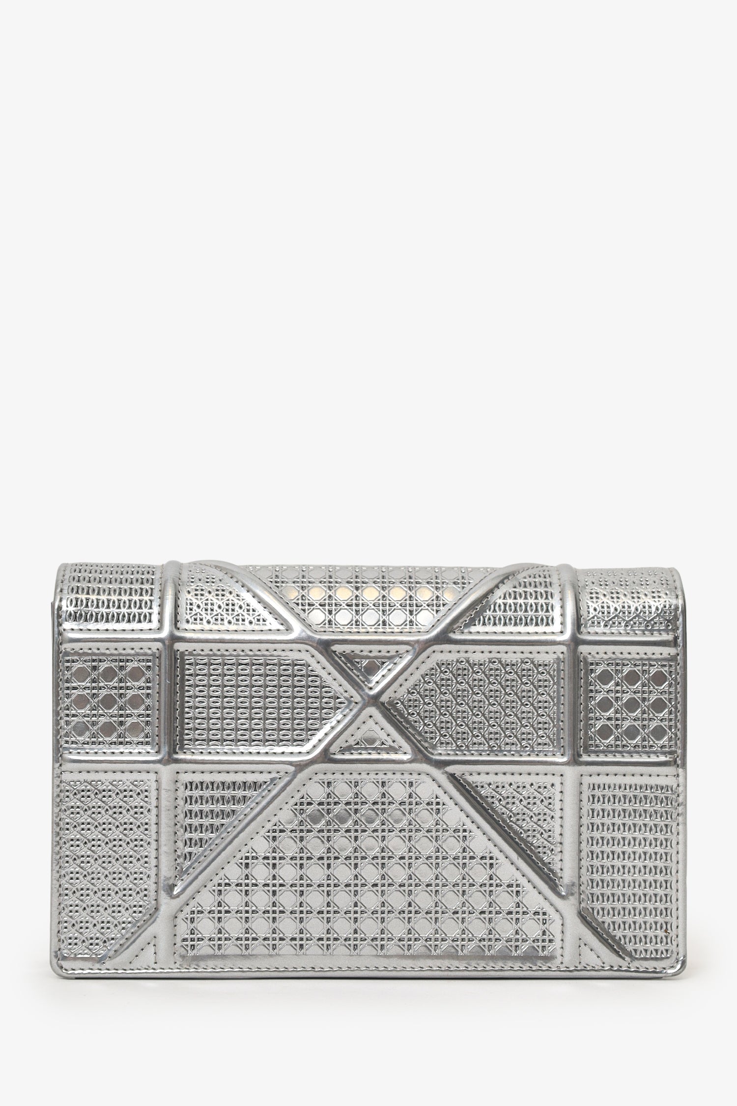 Christian Dior Silver Diorama Wallet on Chain