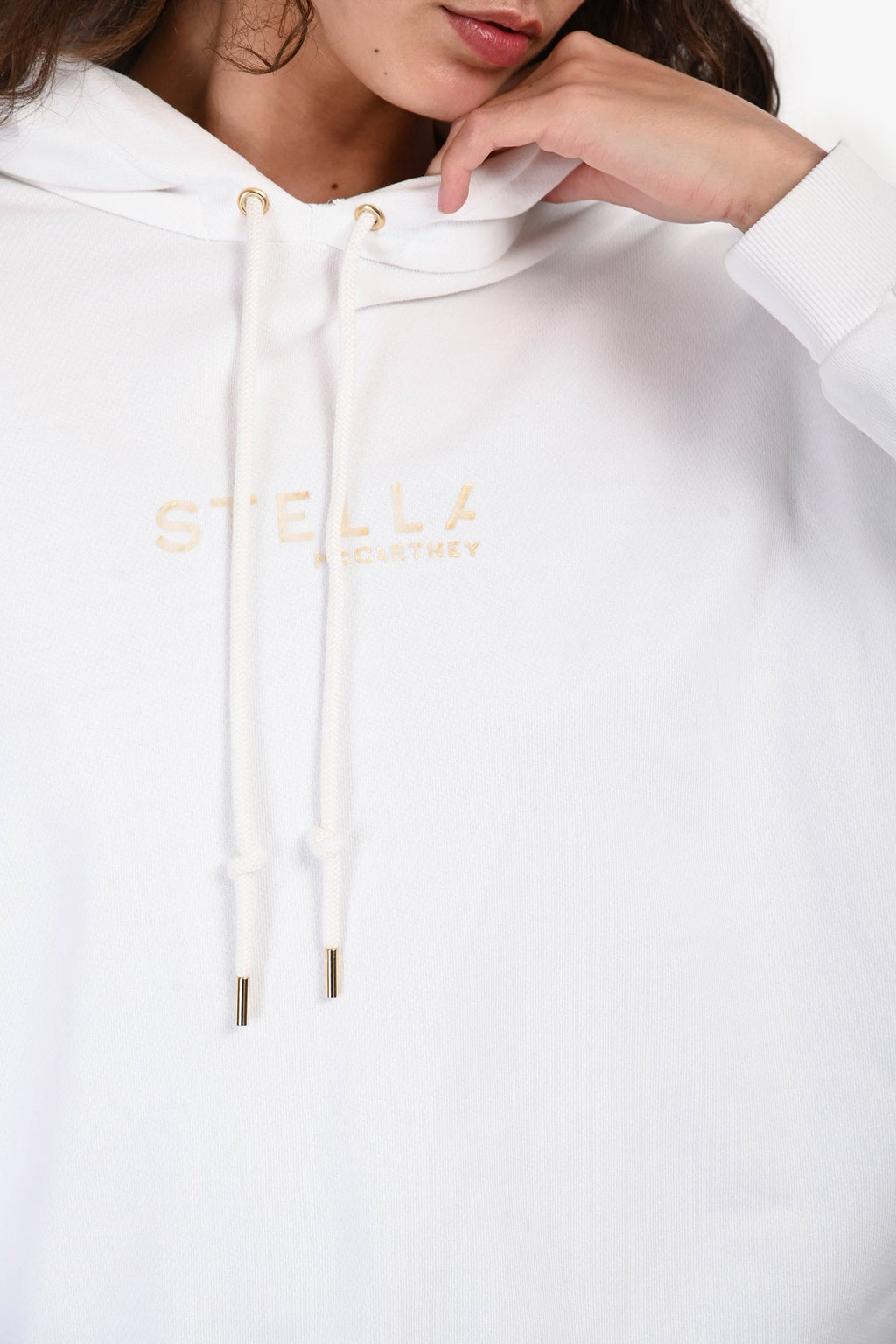 Stella McCartney White Logo Printed Hoodie Size 36