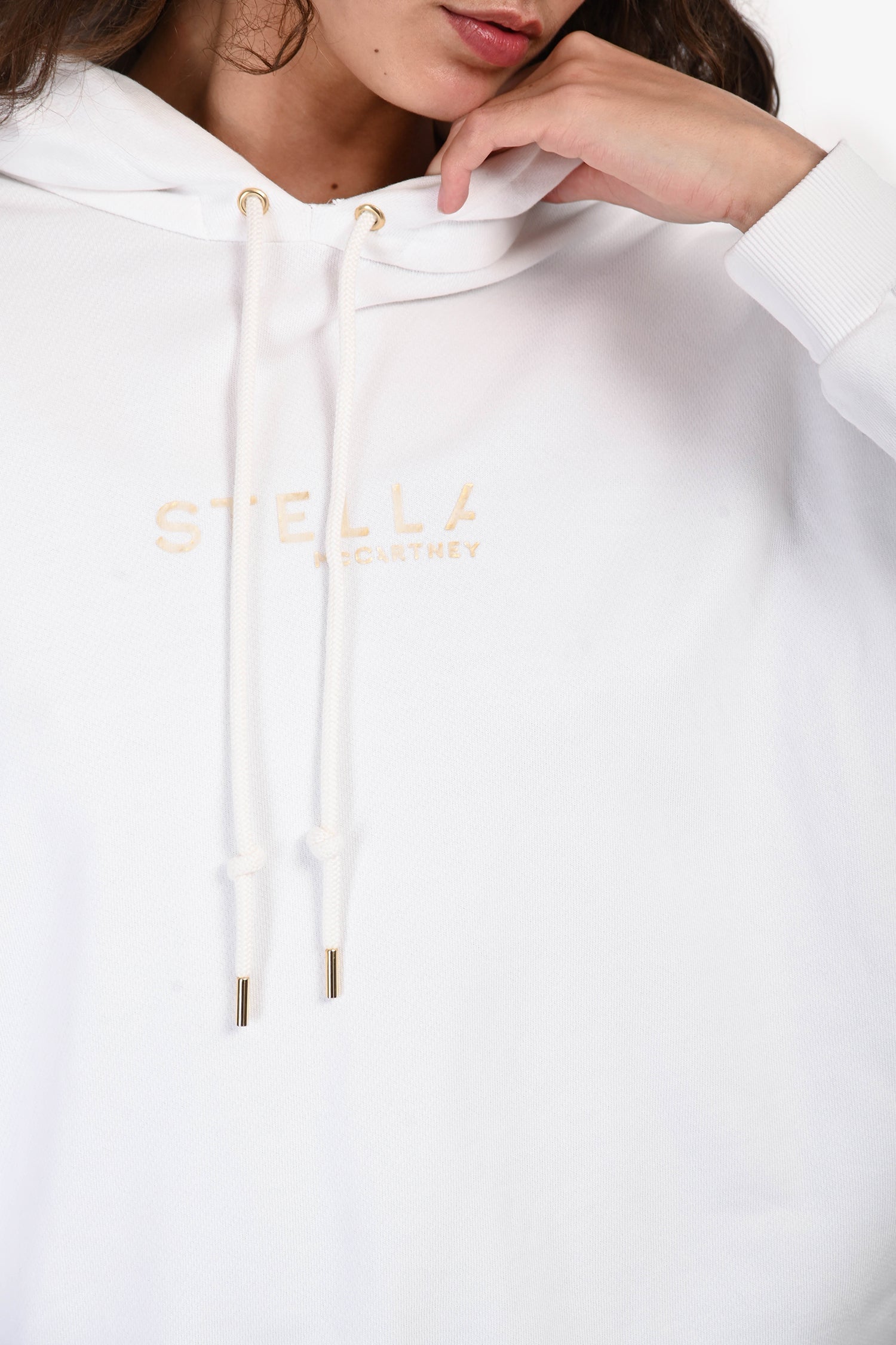 Stella McCartney White Logo Printed Hoodie Size 36