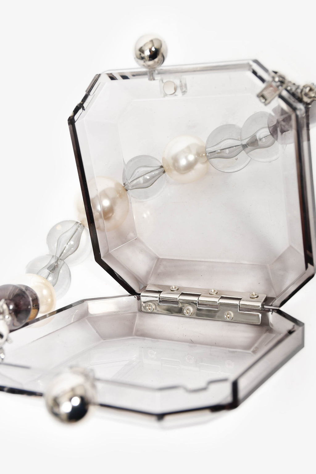 Theyknow Grey Acrylic Faux Pearl Mini Top Handle