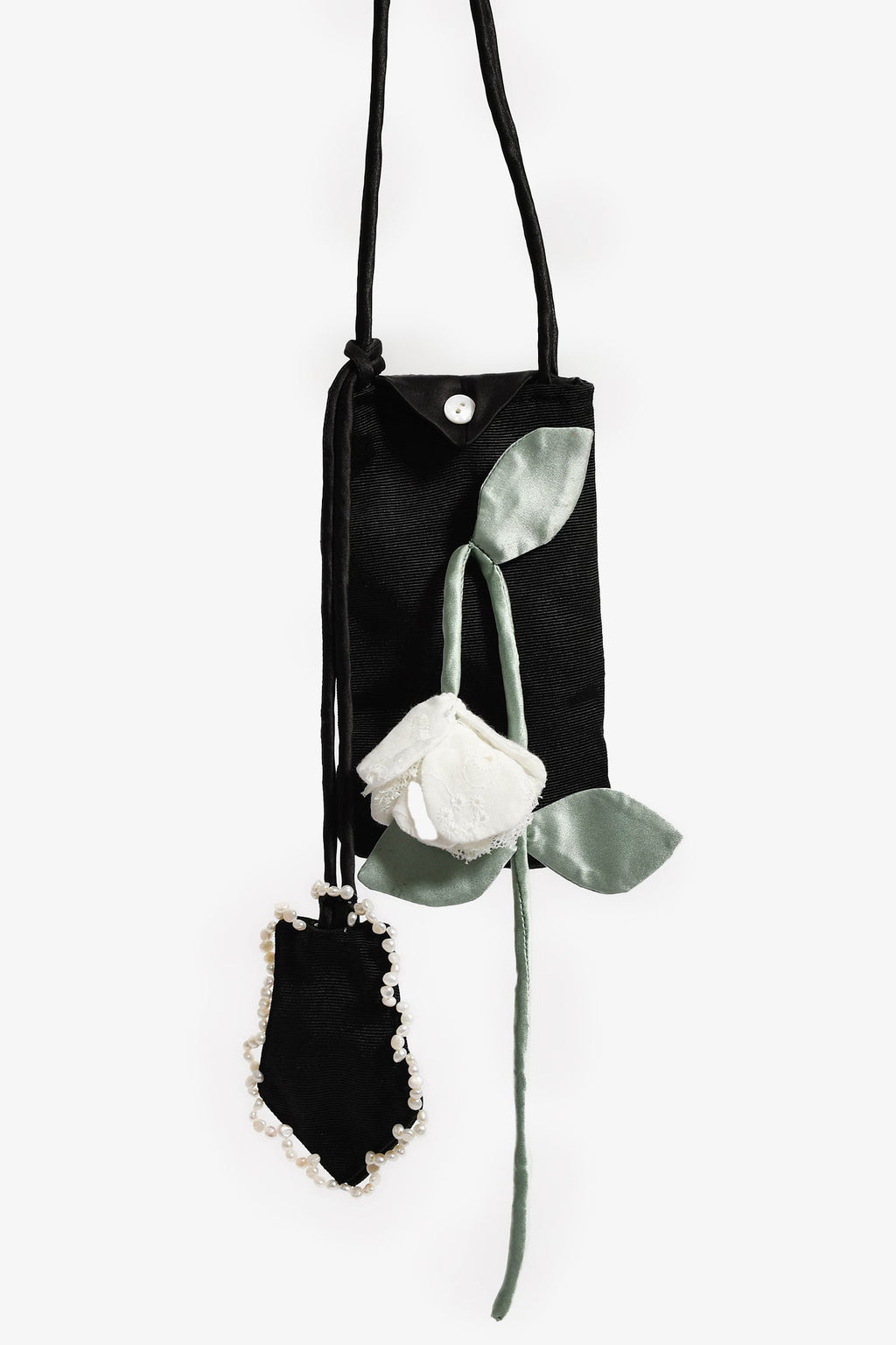 Passage du Vent Black Fabric Mini Phone Pouch
