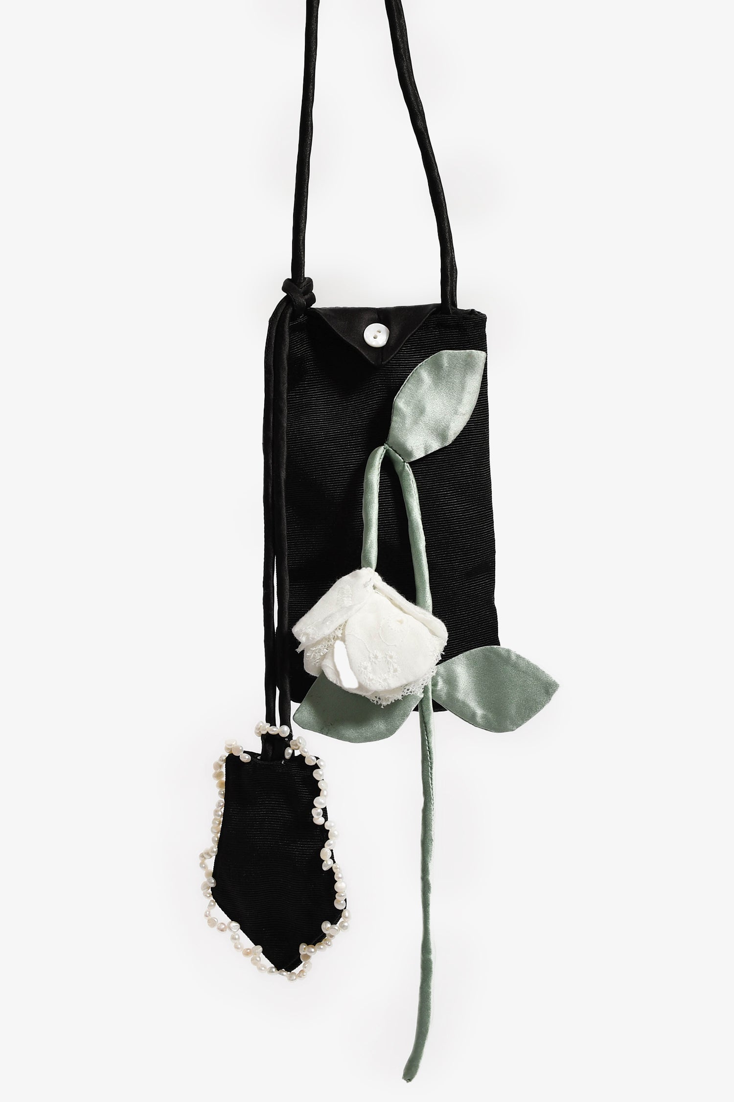 Passage du Vent Black Fabric Mini Phone Pouch