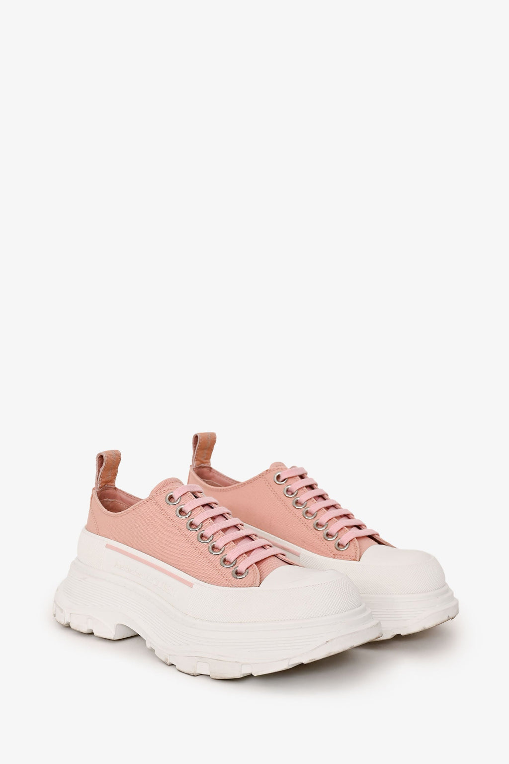 Alexander McQueen Pink Canvas Oversize Sneakers Size 35.5