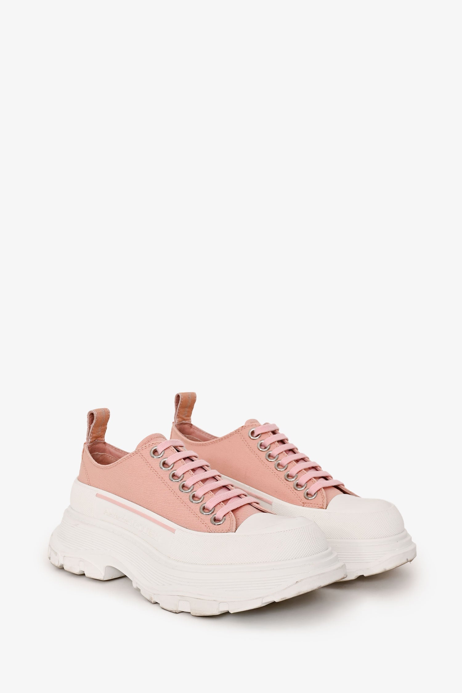 Alexander McQueen Pink Canvas Oversize Sneakers Size 35.5