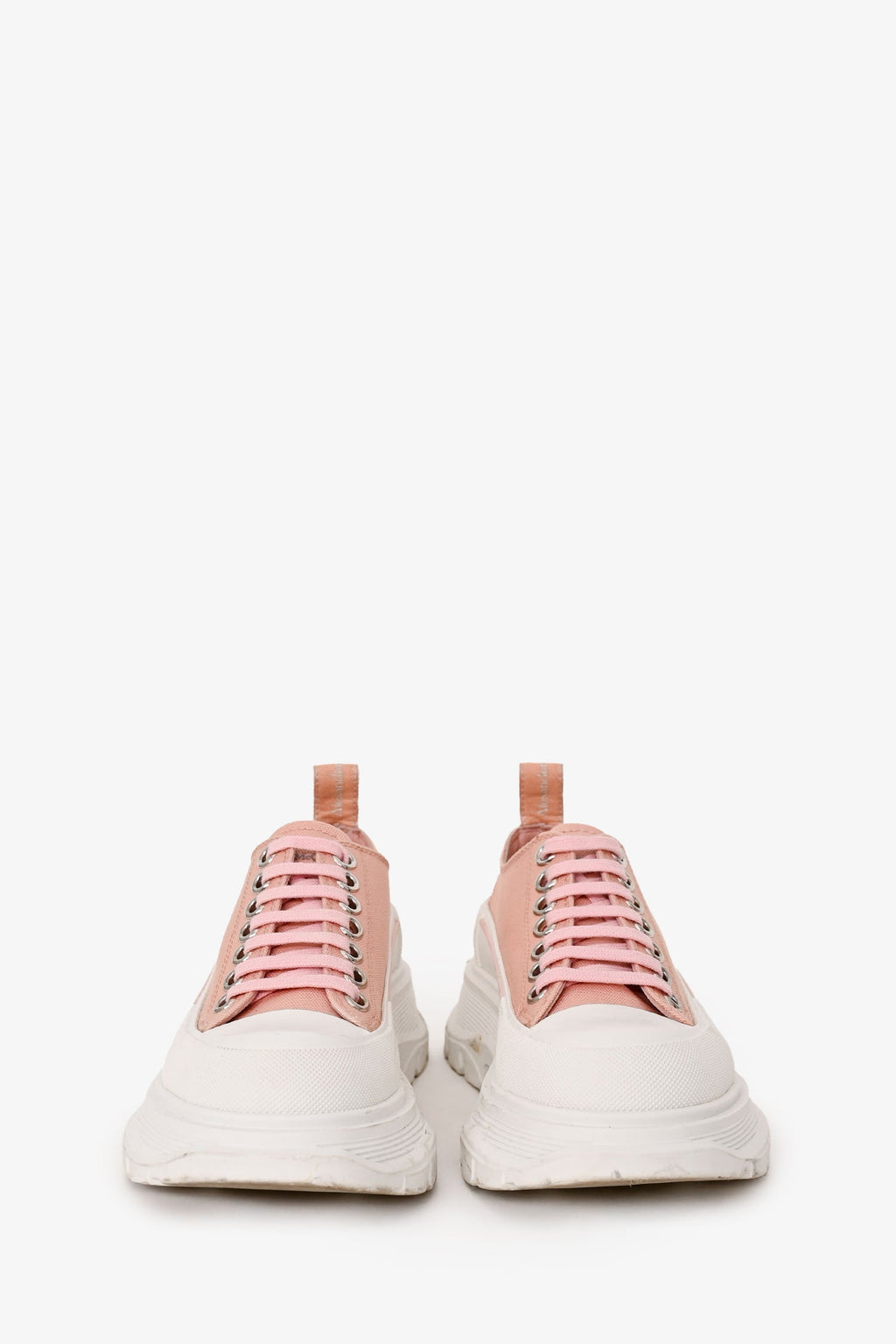 Alexander McQueen Pink Canvas Oversize Sneakers Size 35.5