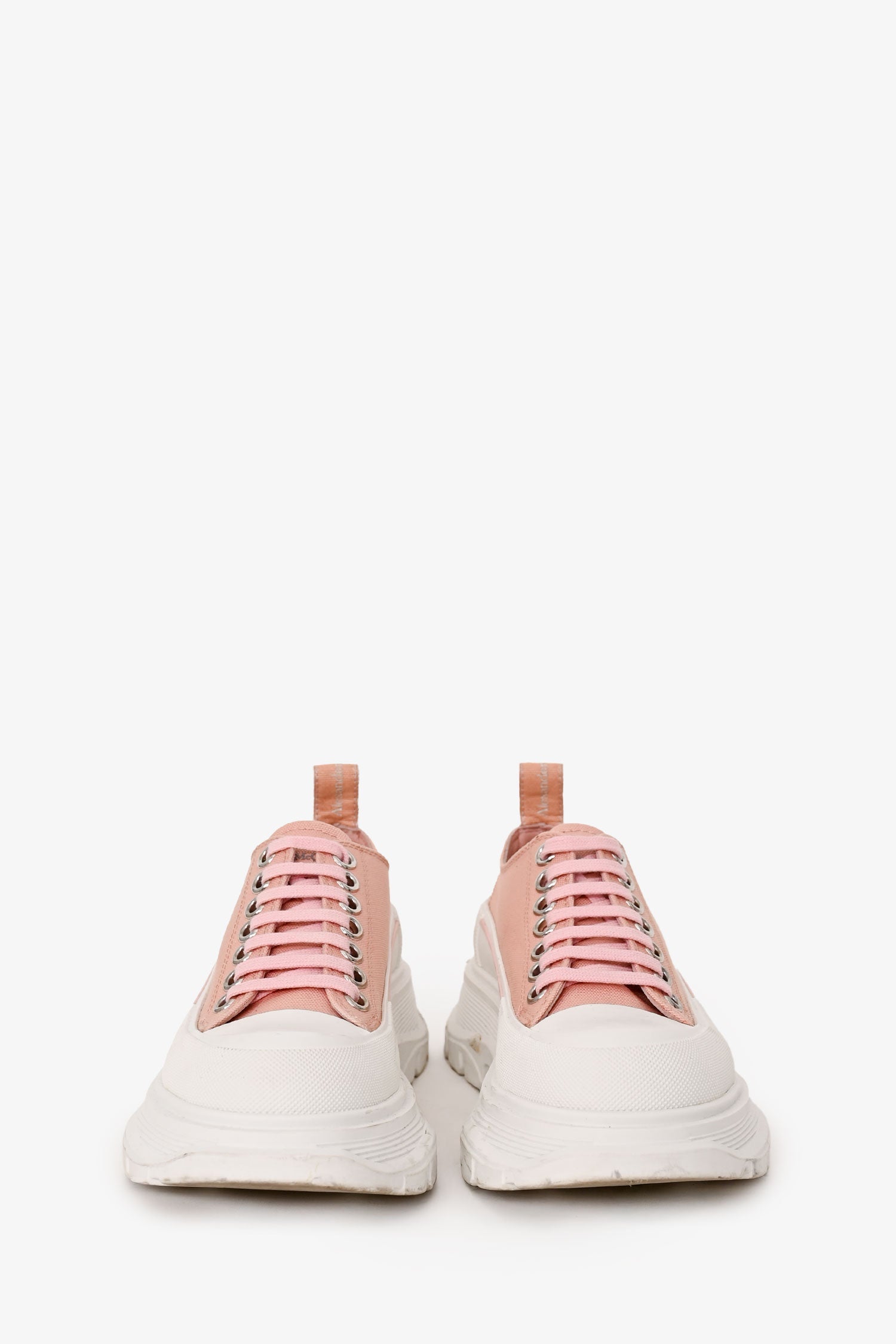 Alexander McQueen Pink Canvas Oversize Sneakers Size 35.5