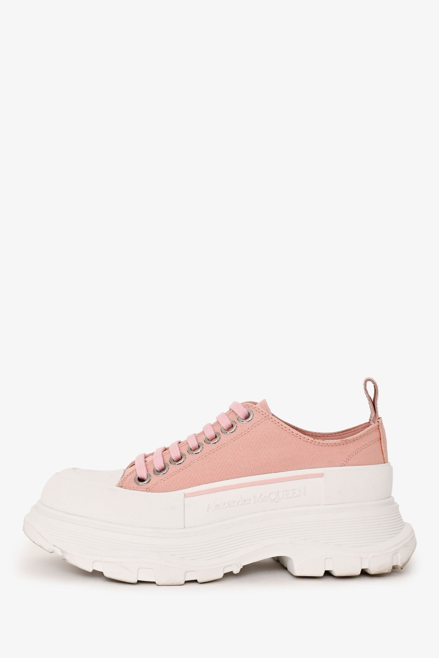 Alexander McQueen Pink Canvas Oversize Sneakers Size 35.5