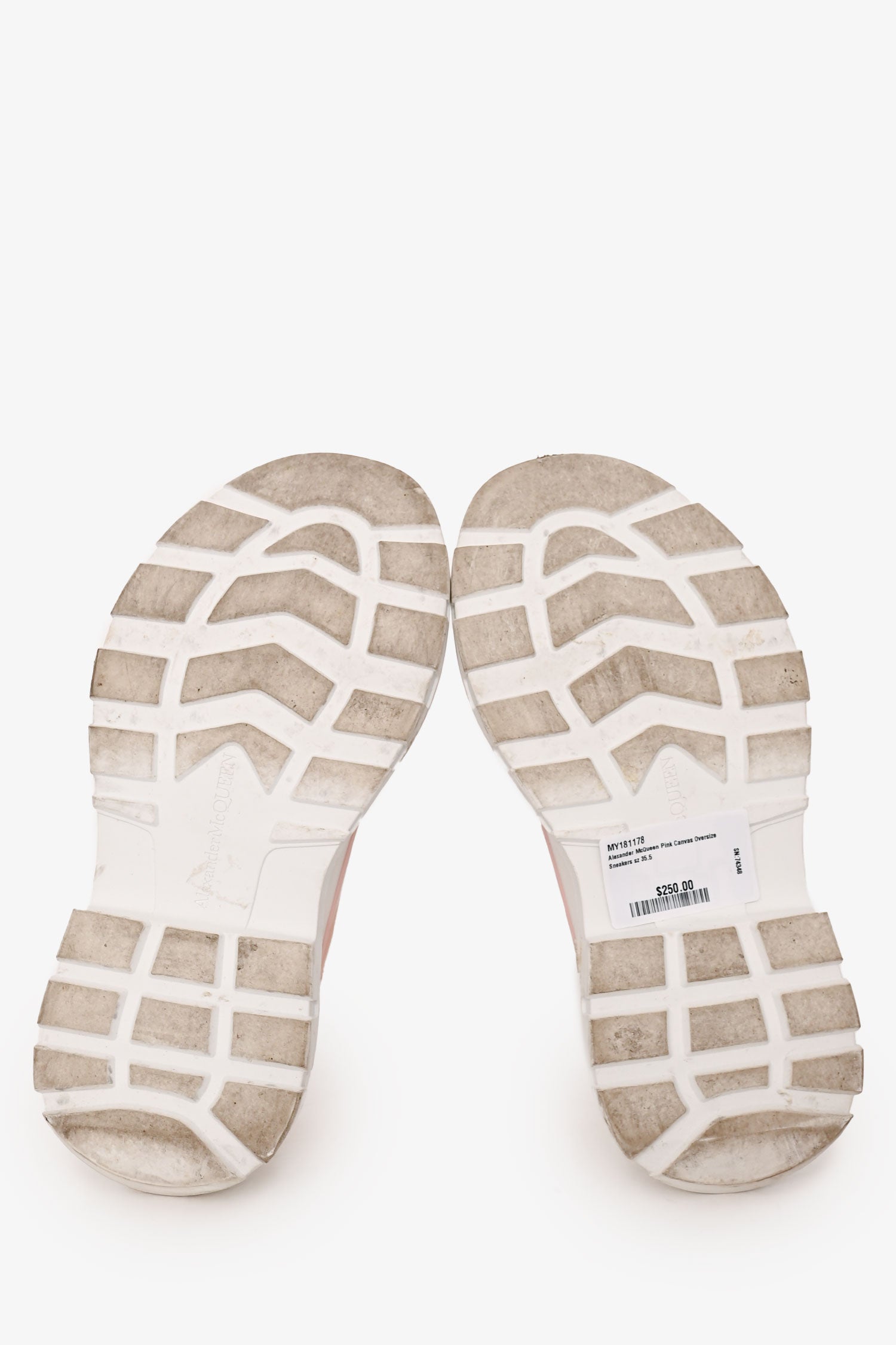 Alexander McQueen Pink Canvas Oversize Sneakers Size 35.5