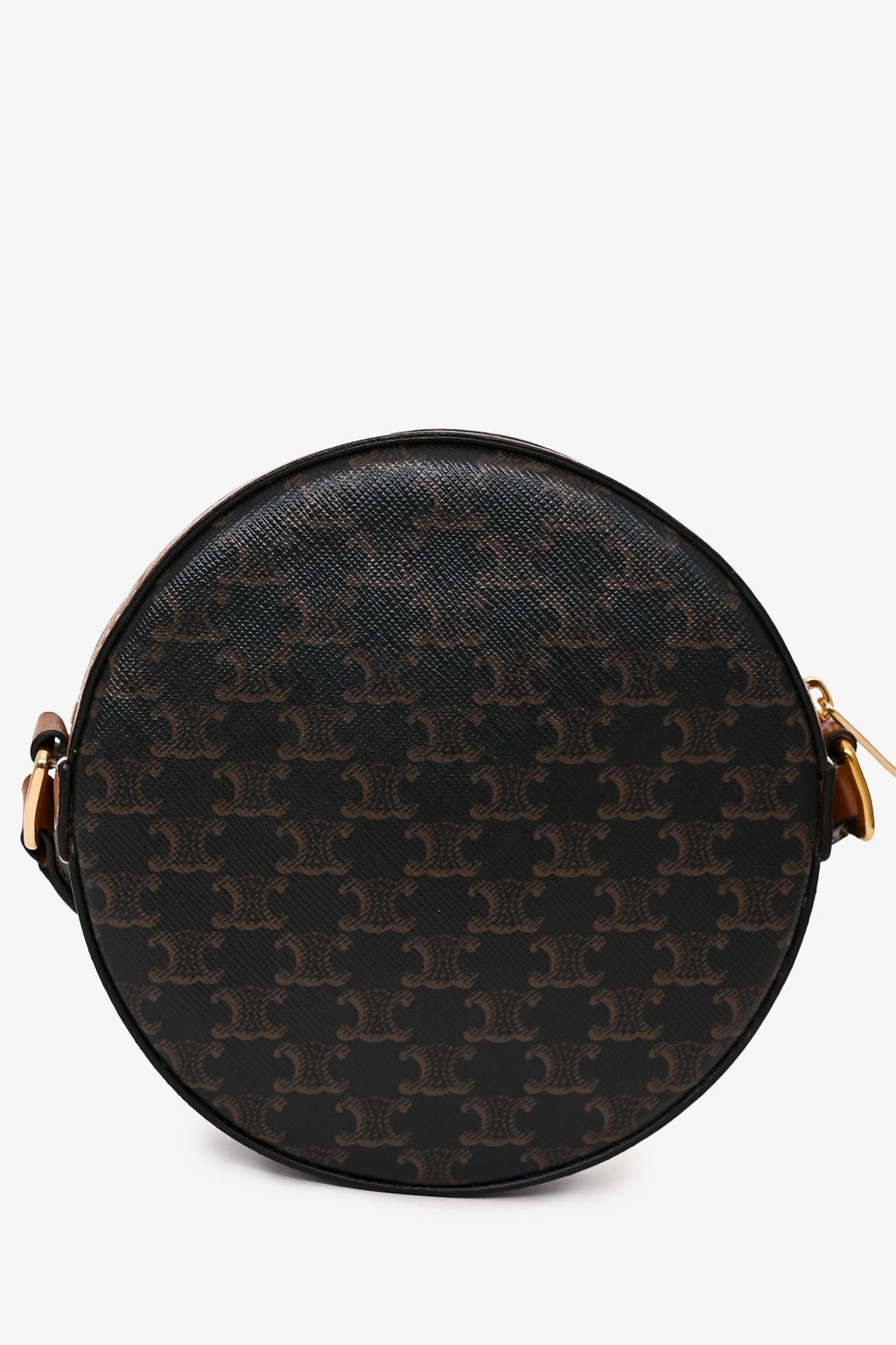 Celine 2020 Brown Canvas/Leather Triomphe Round Crossbody