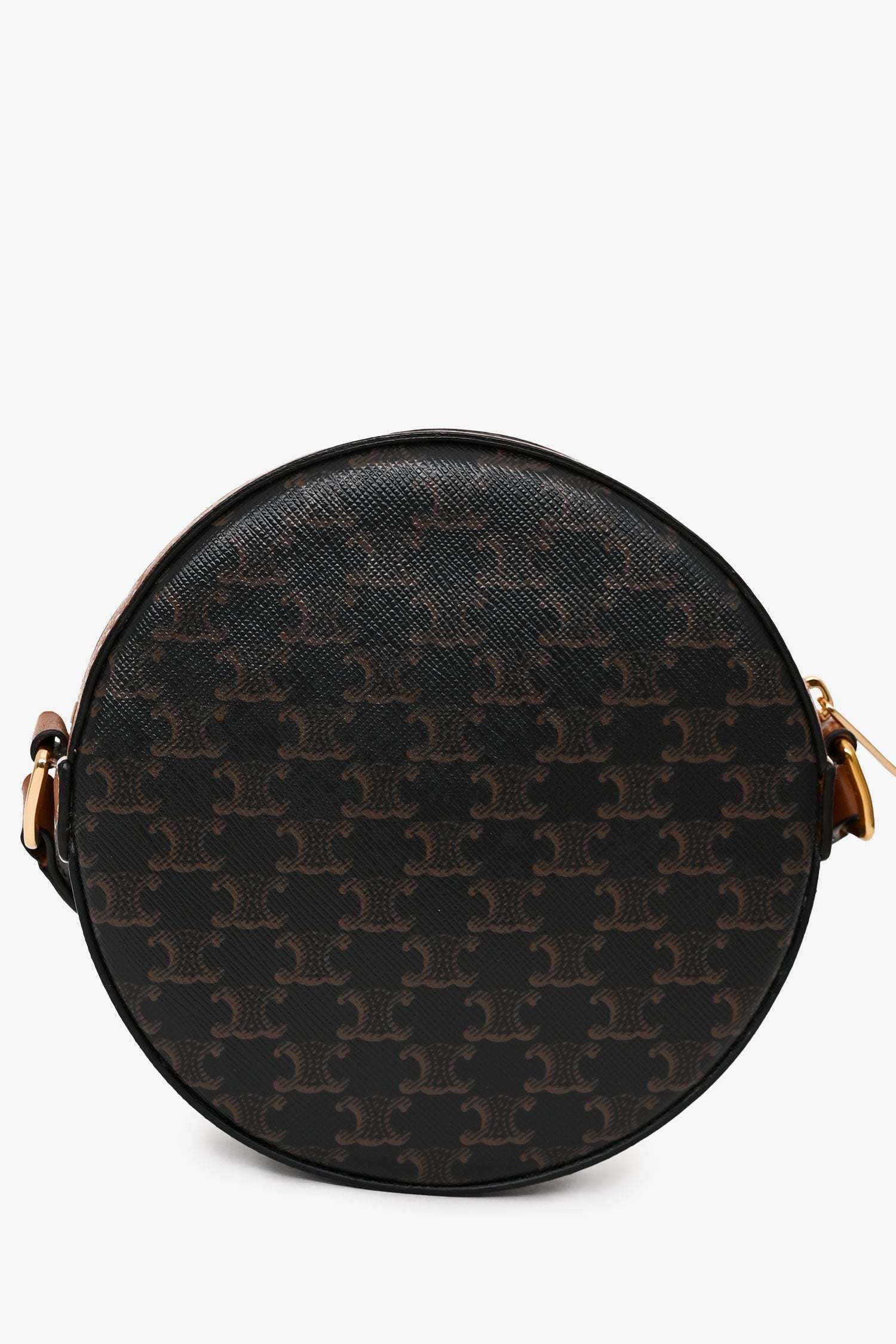 Celine 2020 Brown Canvas/Leather Triomphe Round Crossbody
