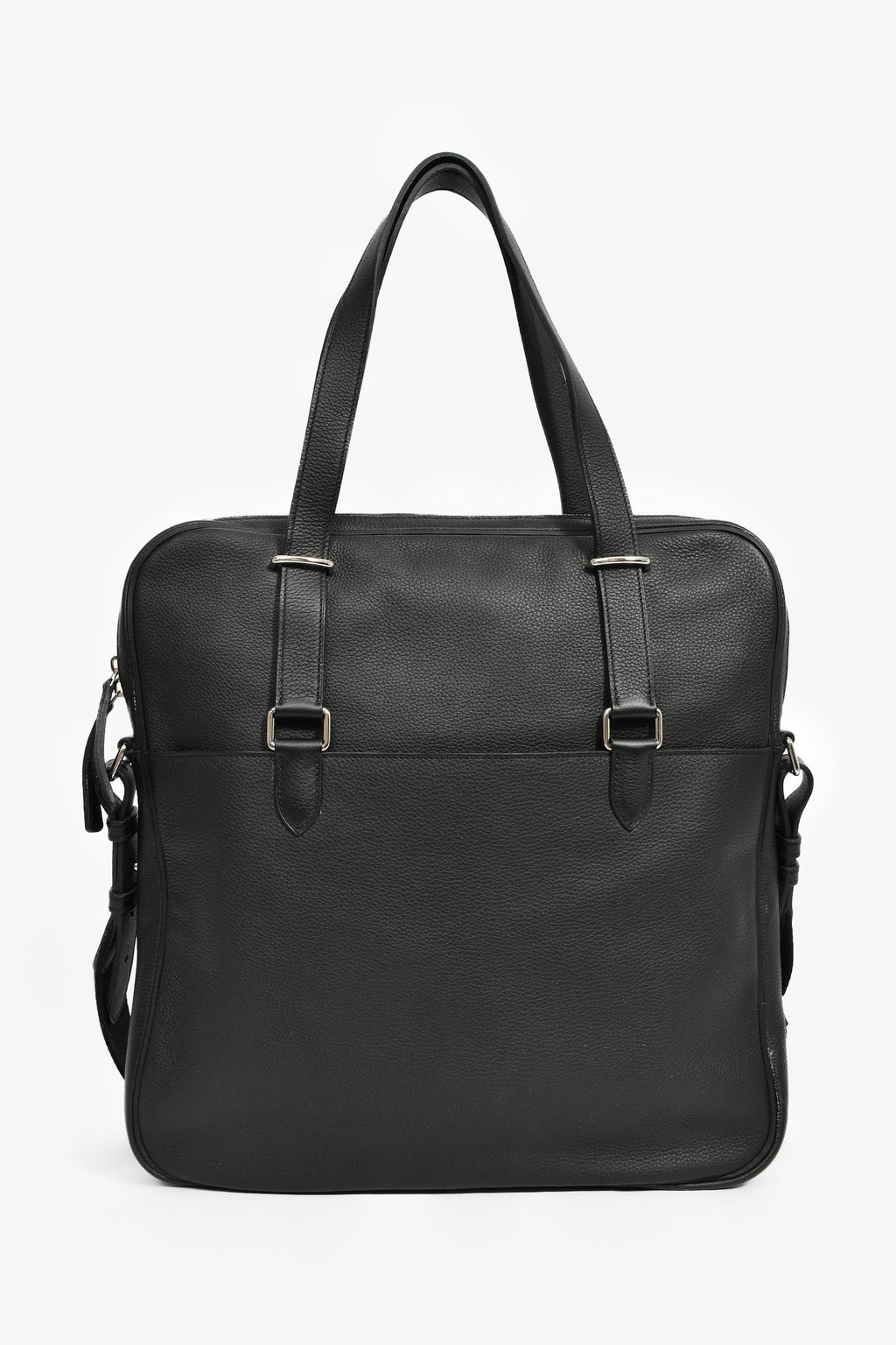 Hermès 2014 Black Evergrain Leather 'Hebdo' Messenger Bag