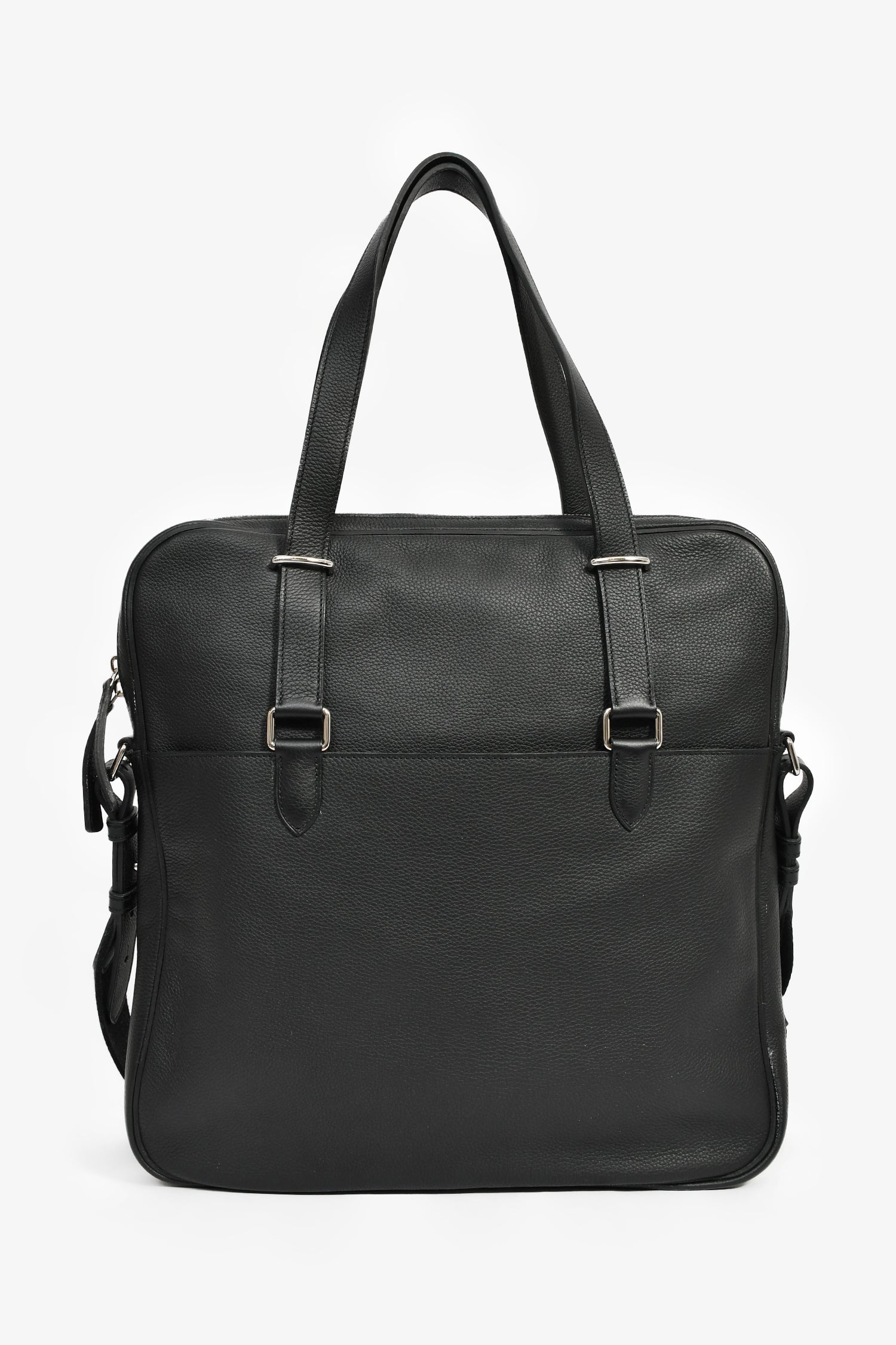 Hermès 2014 Black Evergrain Leather 'Hebdo' Messenger Bag