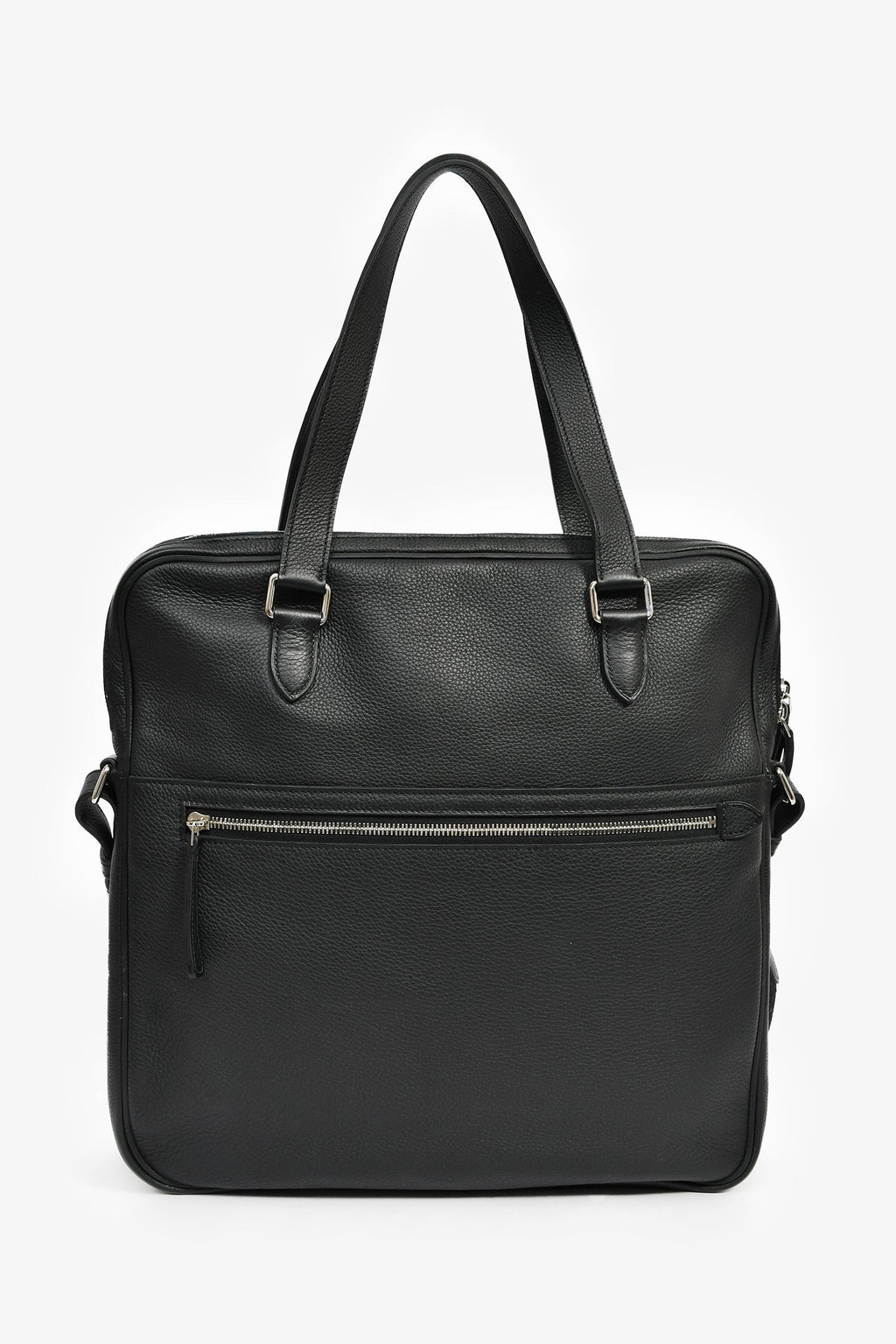Hermès 2014 Black Evergrain Leather 'Hebdo' Messenger Bag