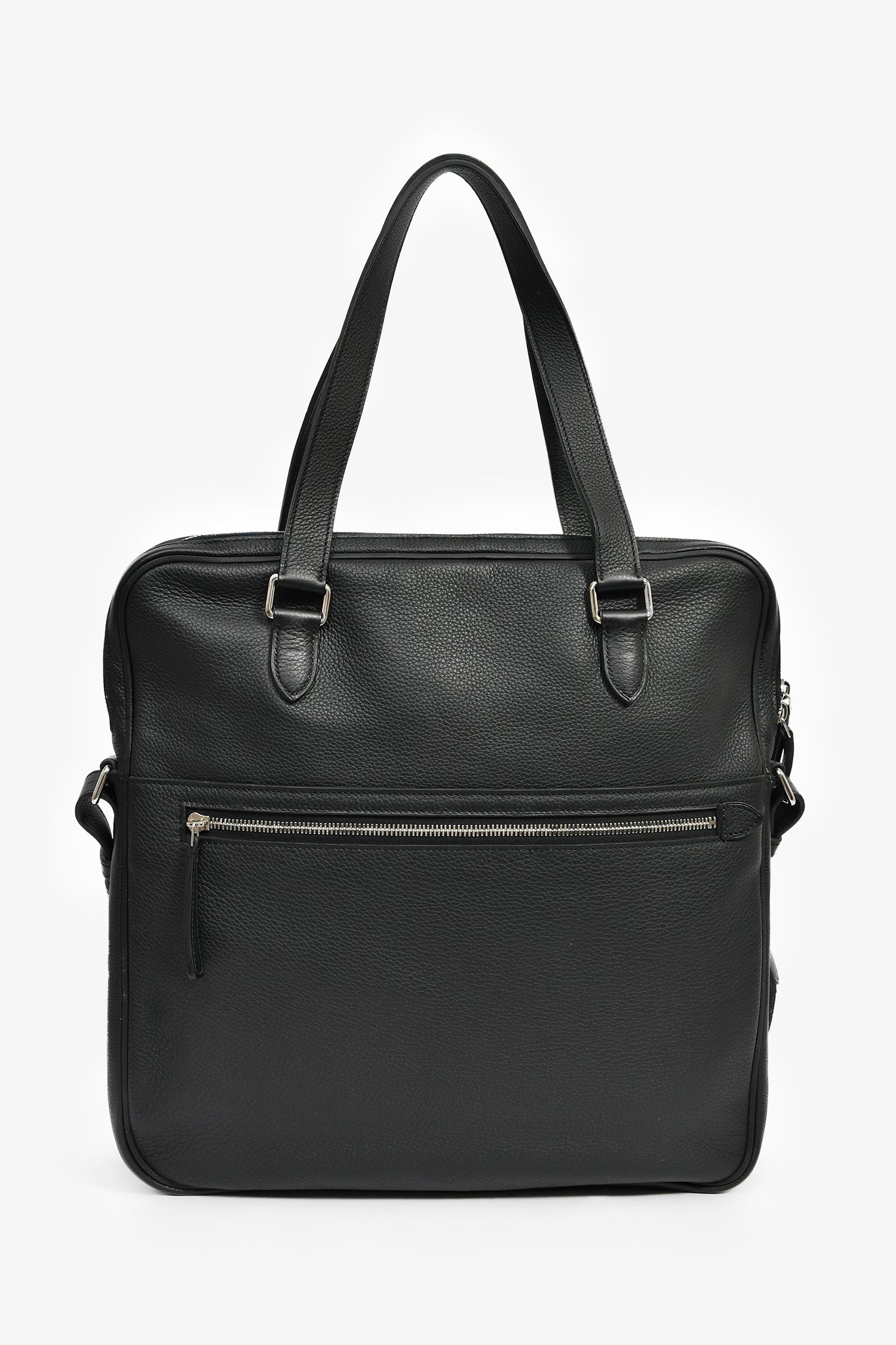 Hermès 2014 Black Evergrain Leather 'Hebdo' Messenger Bag