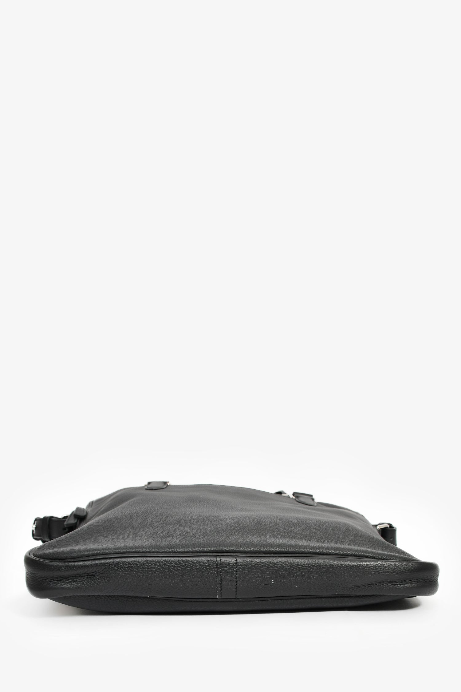 Hermès 2014 Black Evergrain Leather 'Hebdo' Messenger Bag